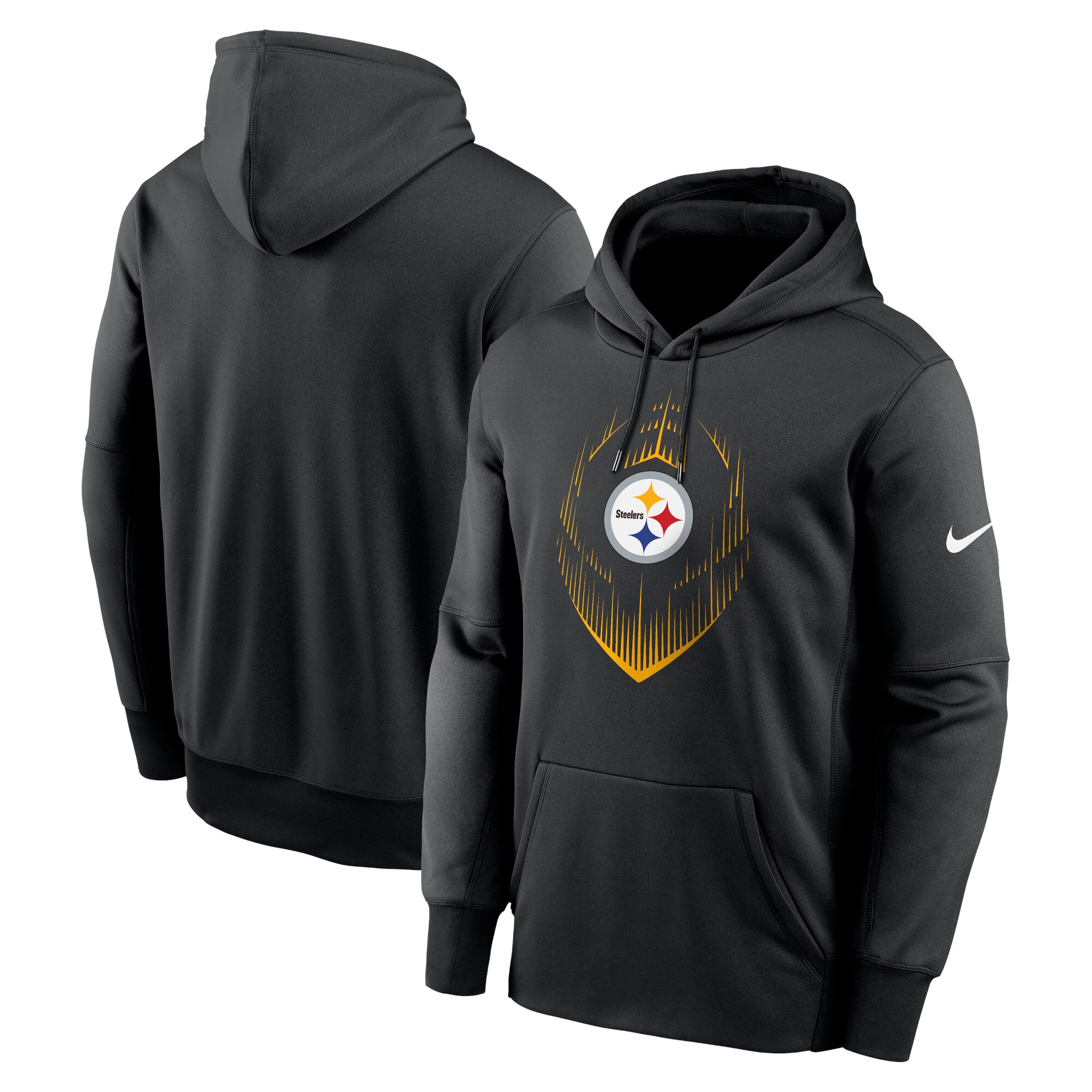 Pittsburgh Steelers Icon Performance Pullover Hoodie - Black