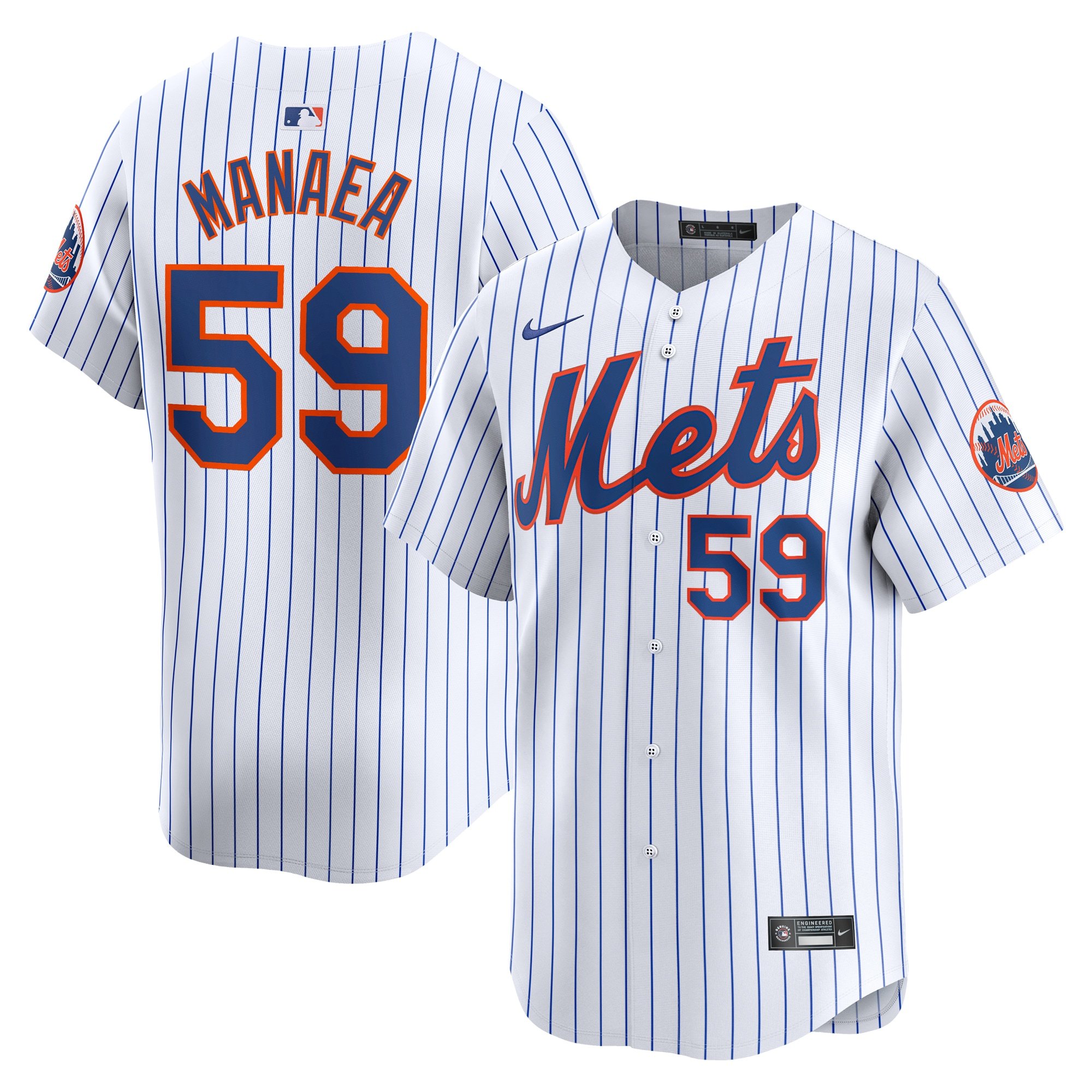 Men's New York Mets Sean Manaea  White Home Limited Player Jersey