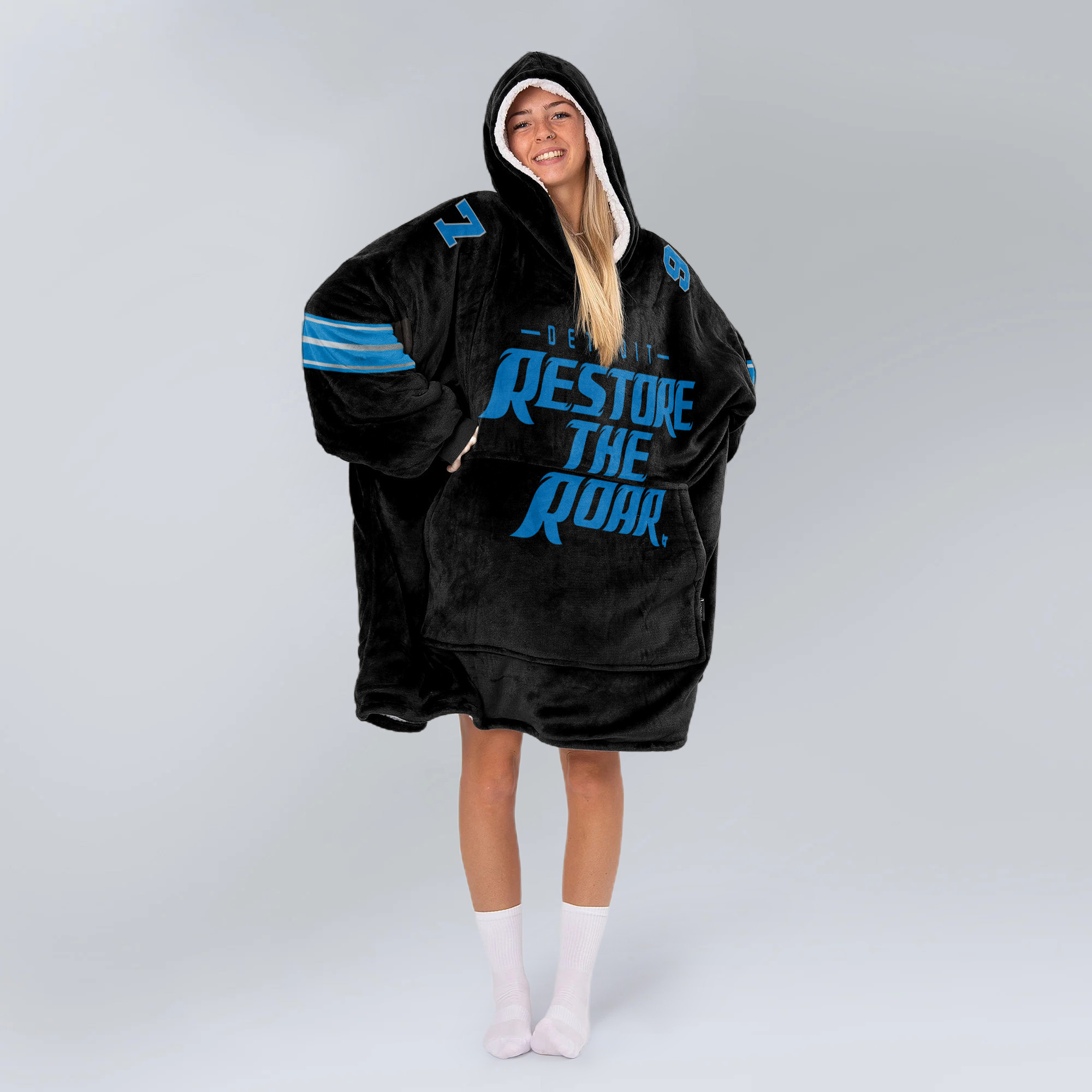 Adult 97 Detroit Lions Football Unisex Blanket Hoodie