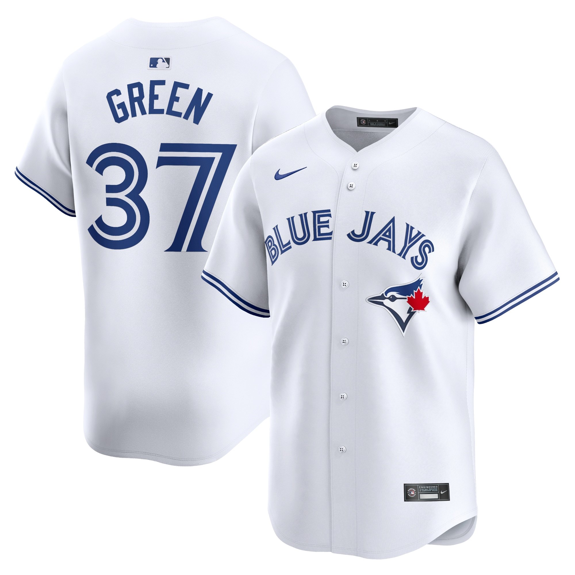 Men's Toronto Blue Jays Chad Green  White Home Limited Player Jersey