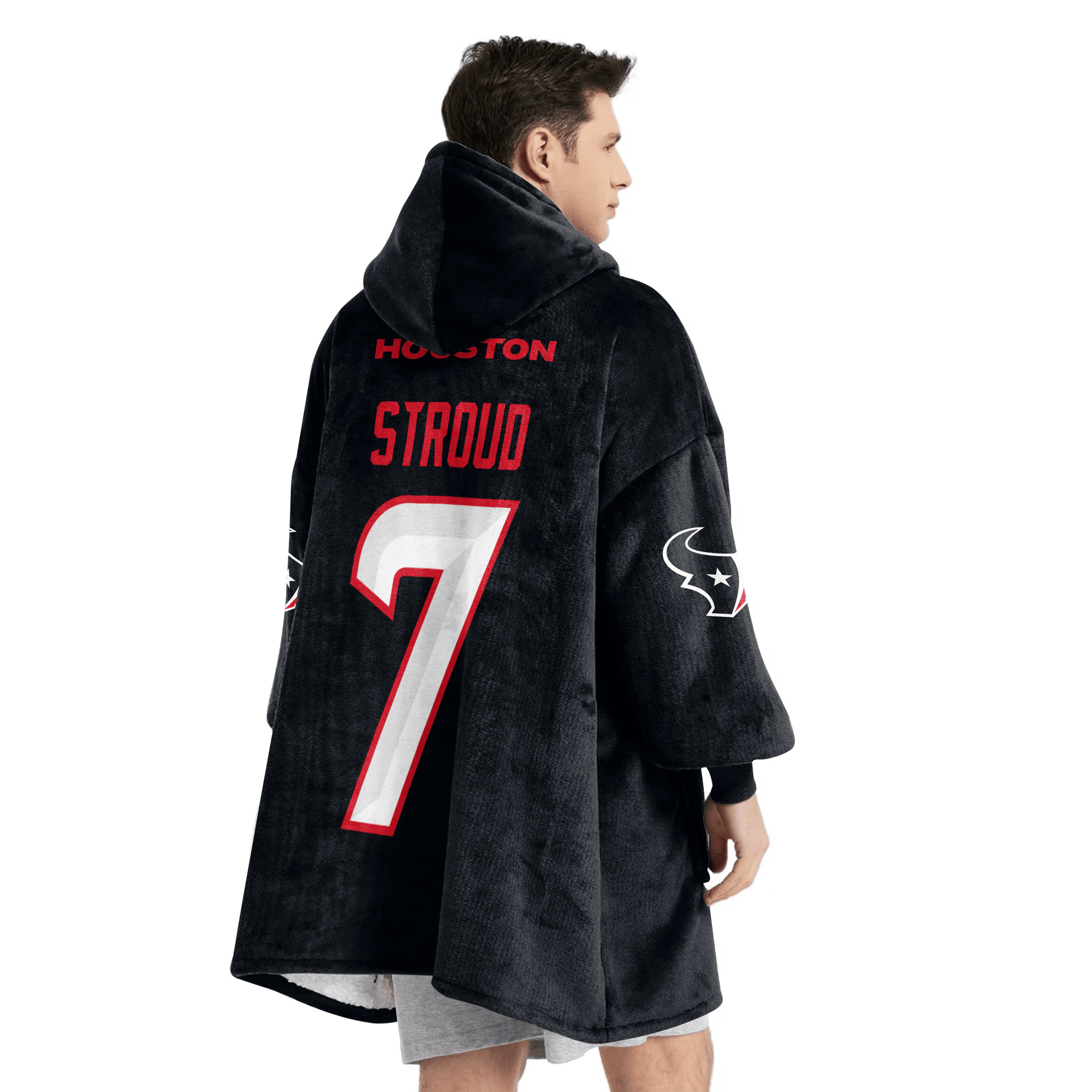 Adult C.J.S 7 Houston Football Unisex Blanket Hoodie