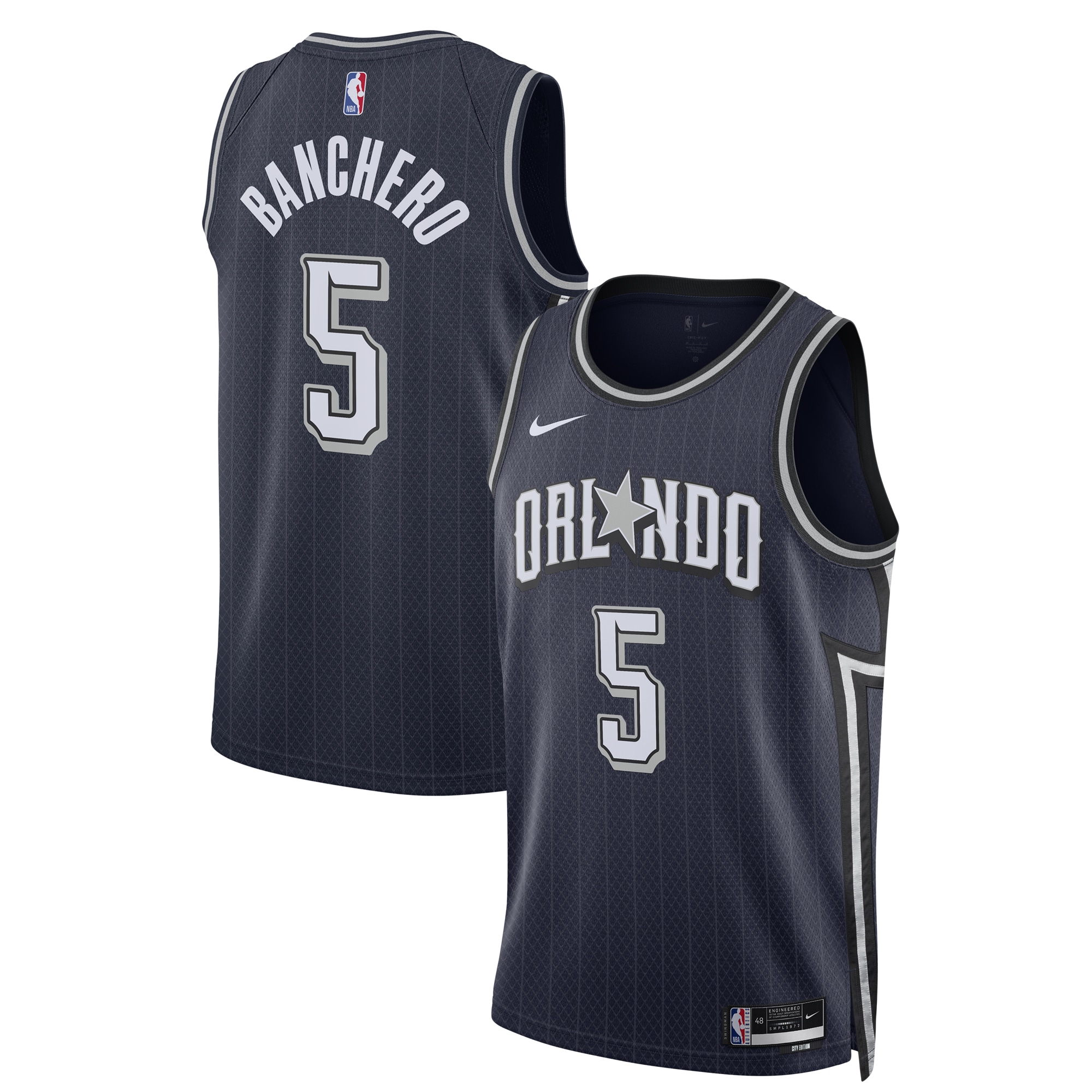 Unisex Orlando Magic Paolo Banchero  Navy 2023/24 Swingman Jersey - City Edition