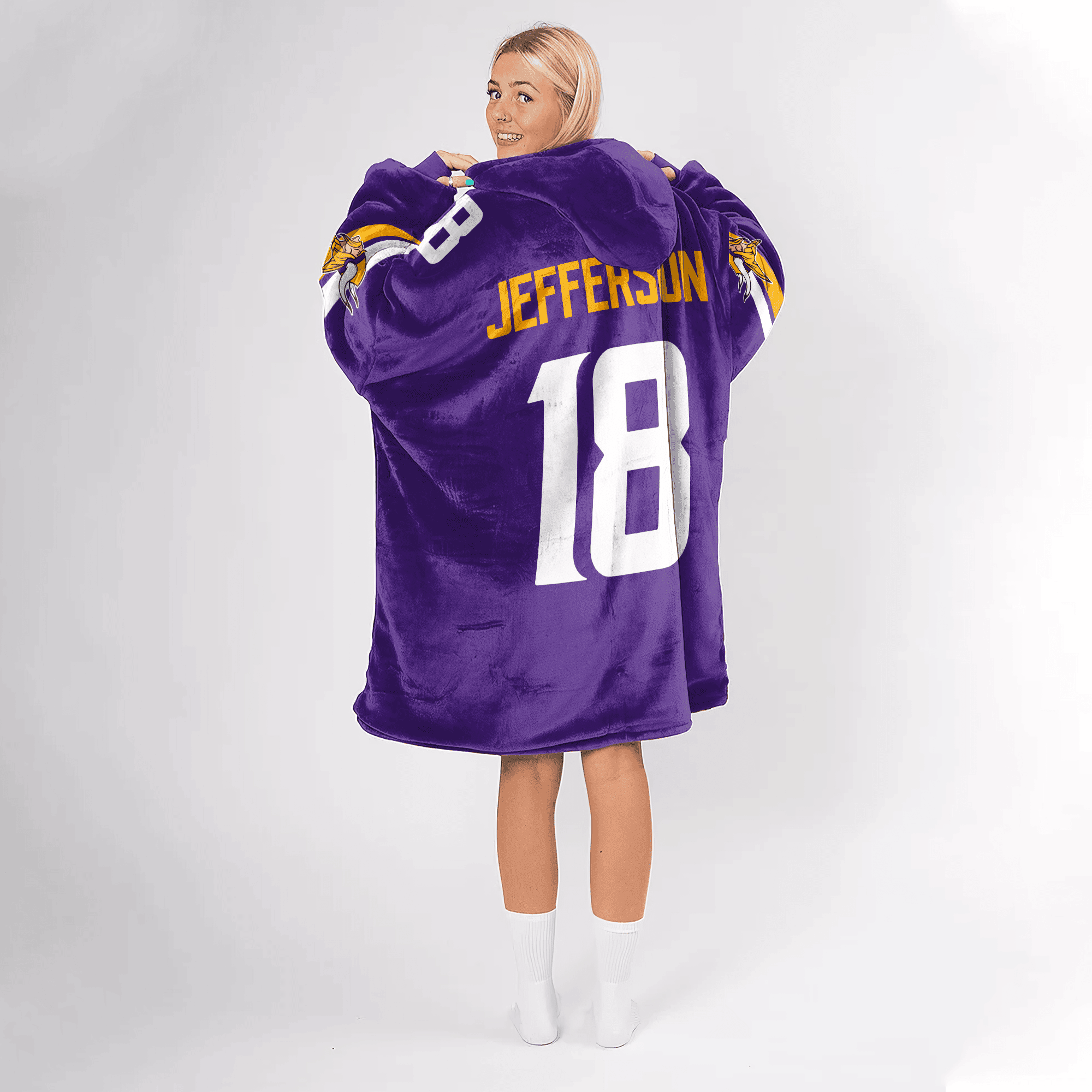 Adult Captain 18 Minnesota Football Unisex Blanket Hoodie