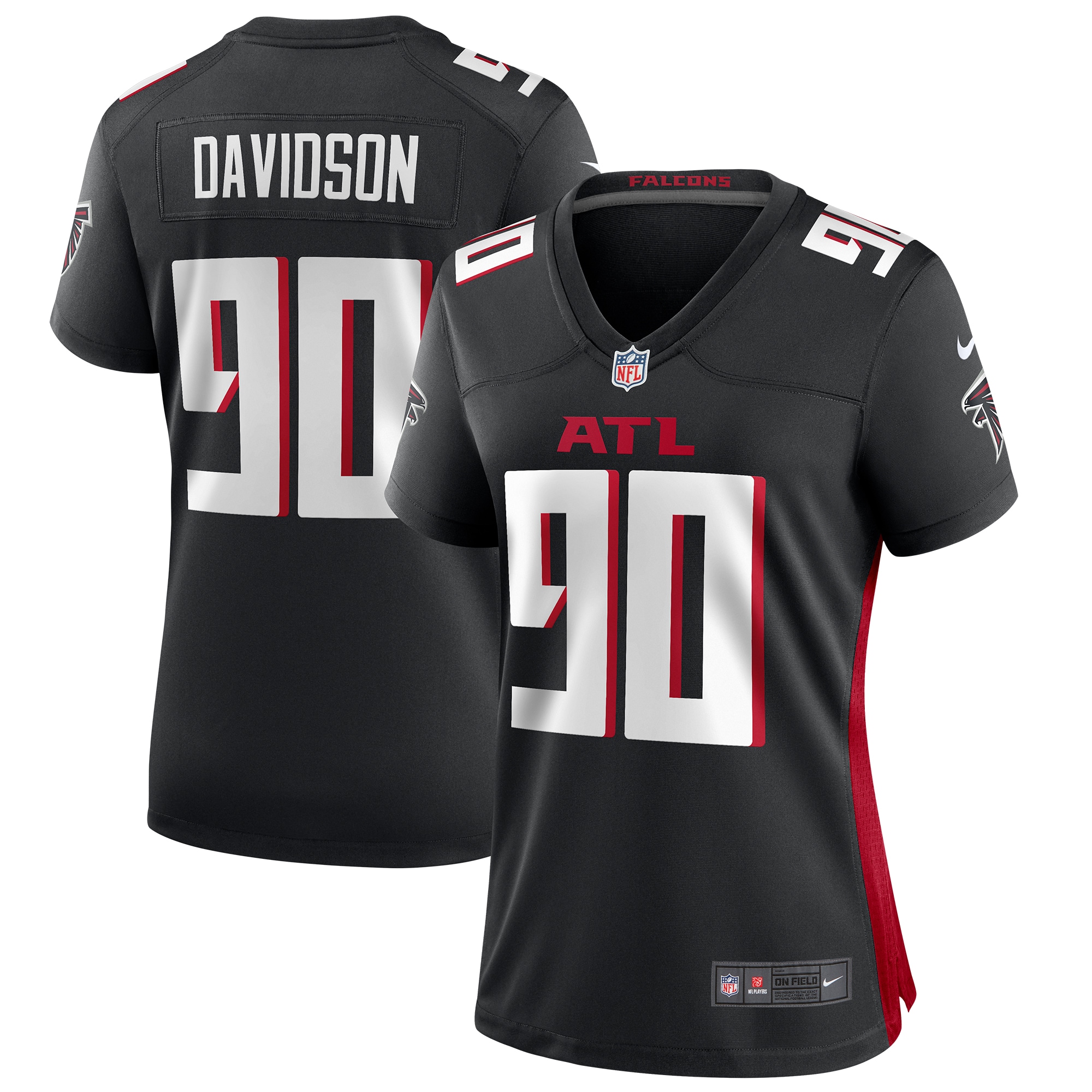 Marlon Davidson Atlanta Falcons  Women's Game Jersey - Black