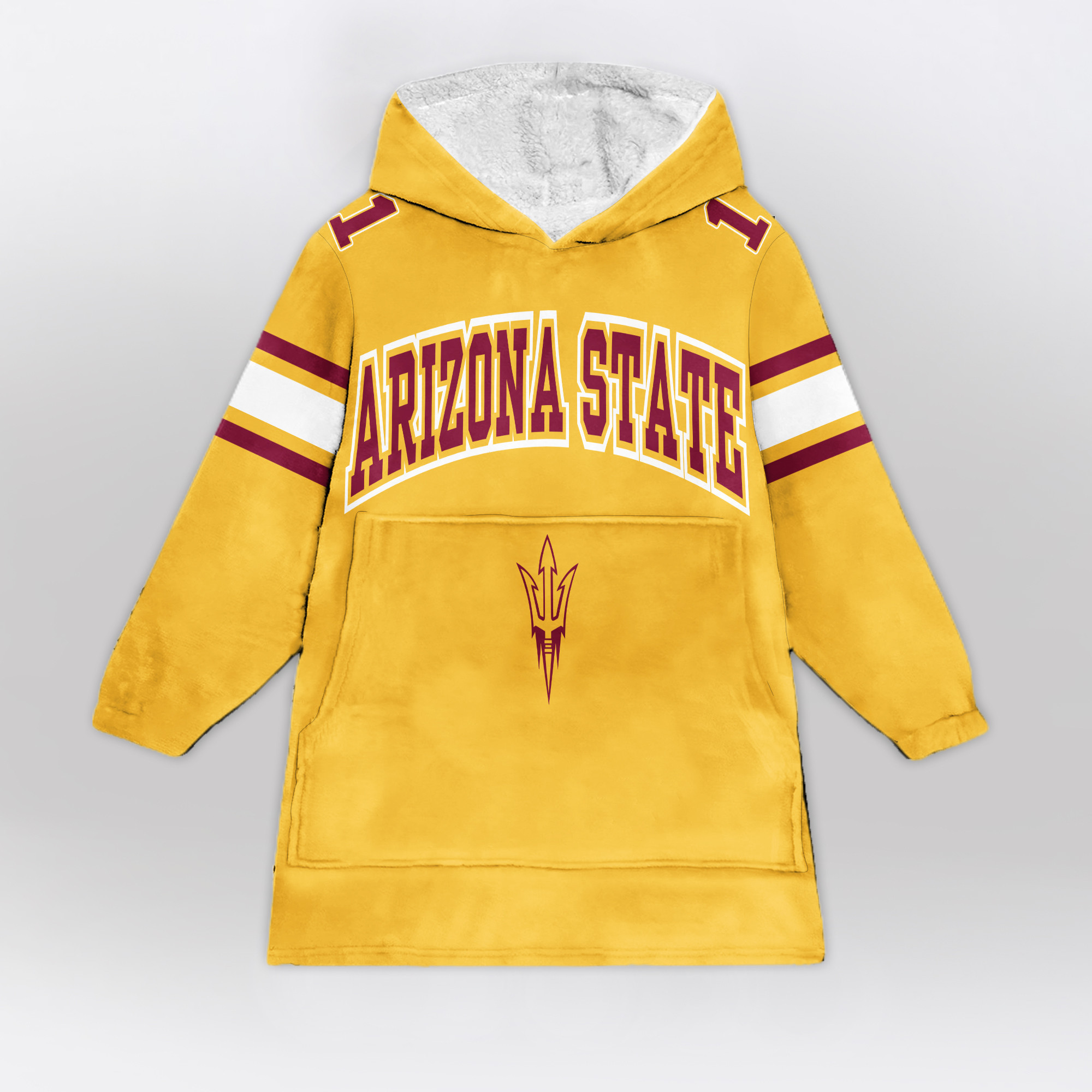 Adult #1 Arizona State Football Unisex Blanket Hoodie
