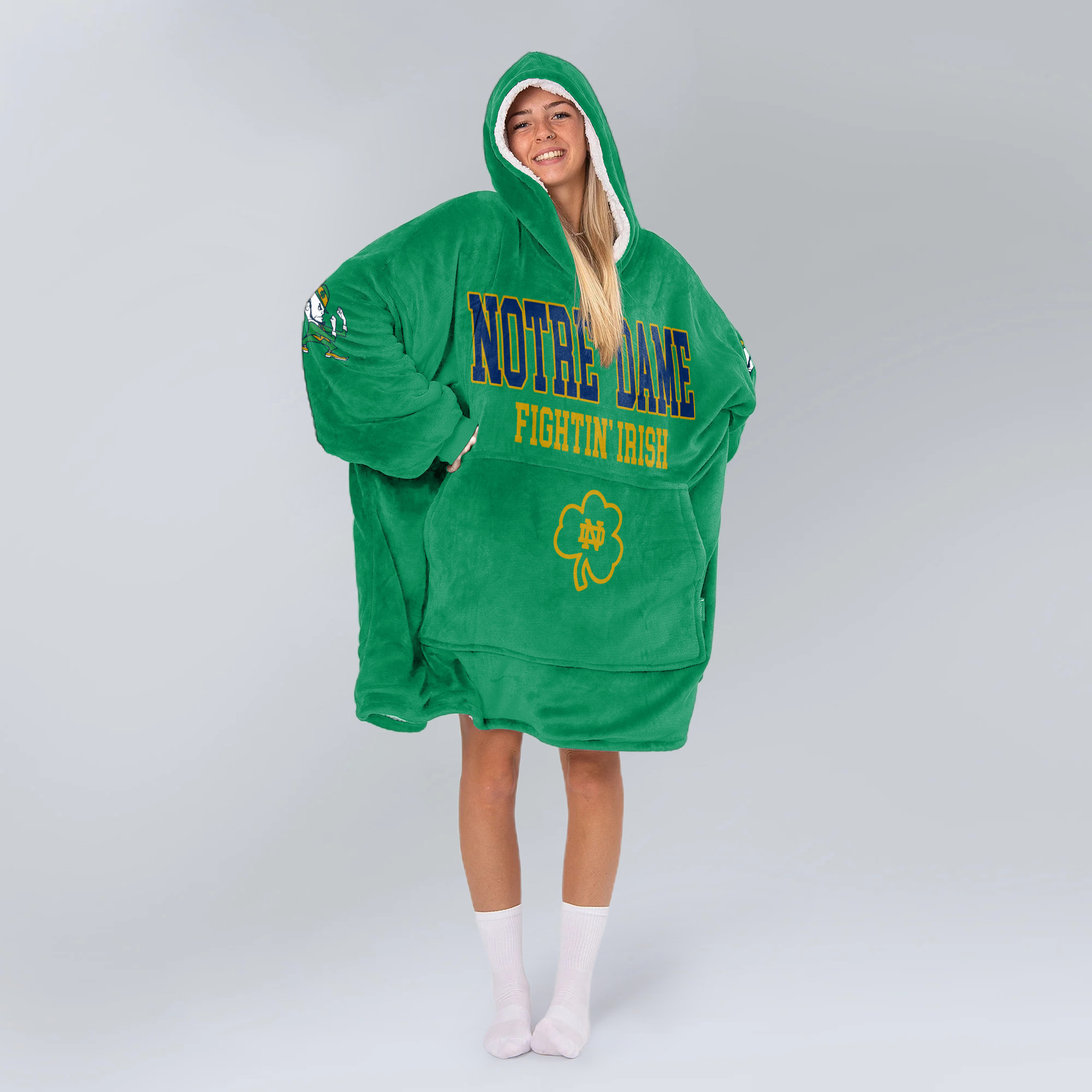 Adult #1 Notre Dame Football Unisex Blanket Hoodie