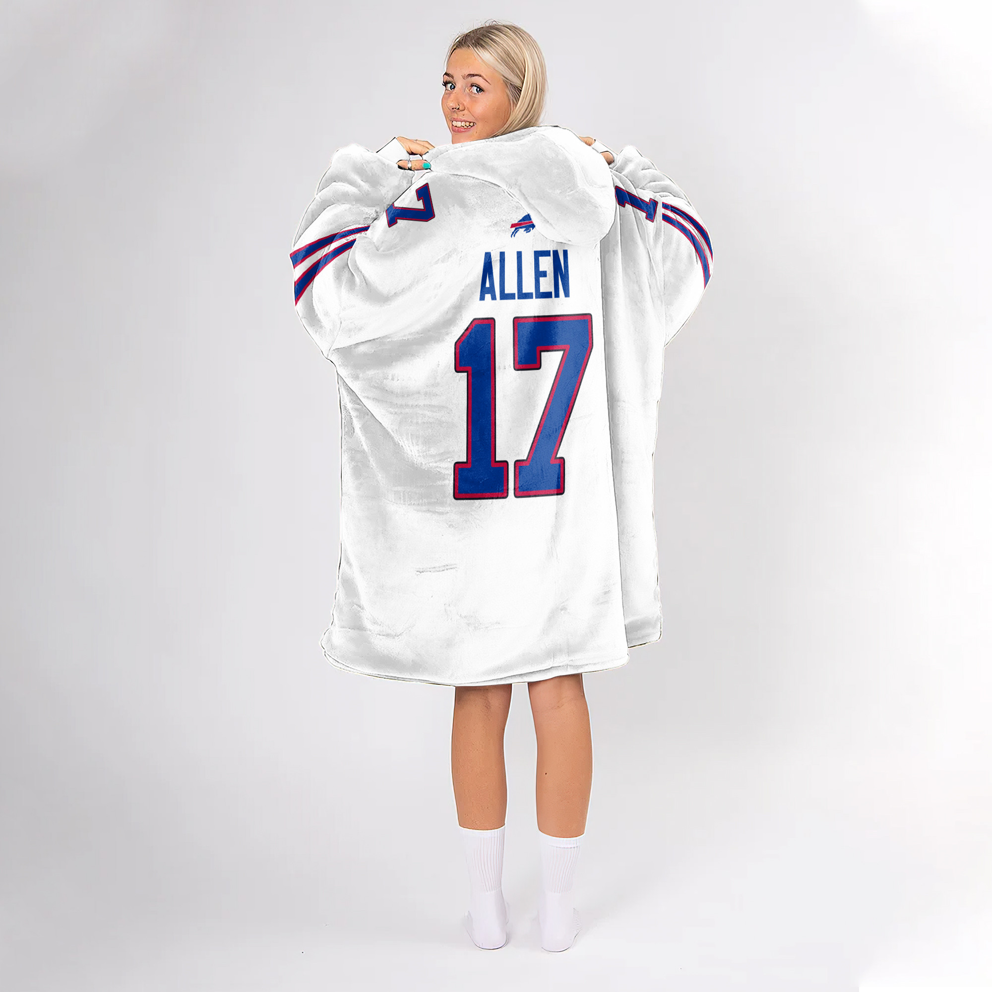 Adult Captain J.A 17 Buffalo Football Unisex Blanket Hoodie