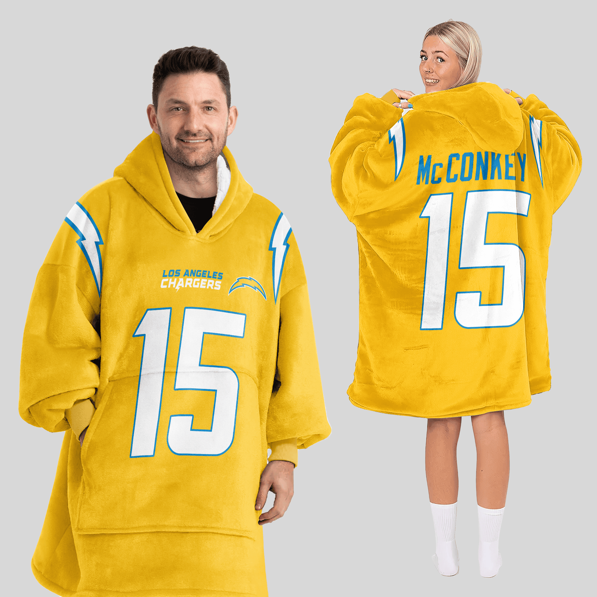 Adult 15 Los Angeles C Football Unisex Blanket Hoodie