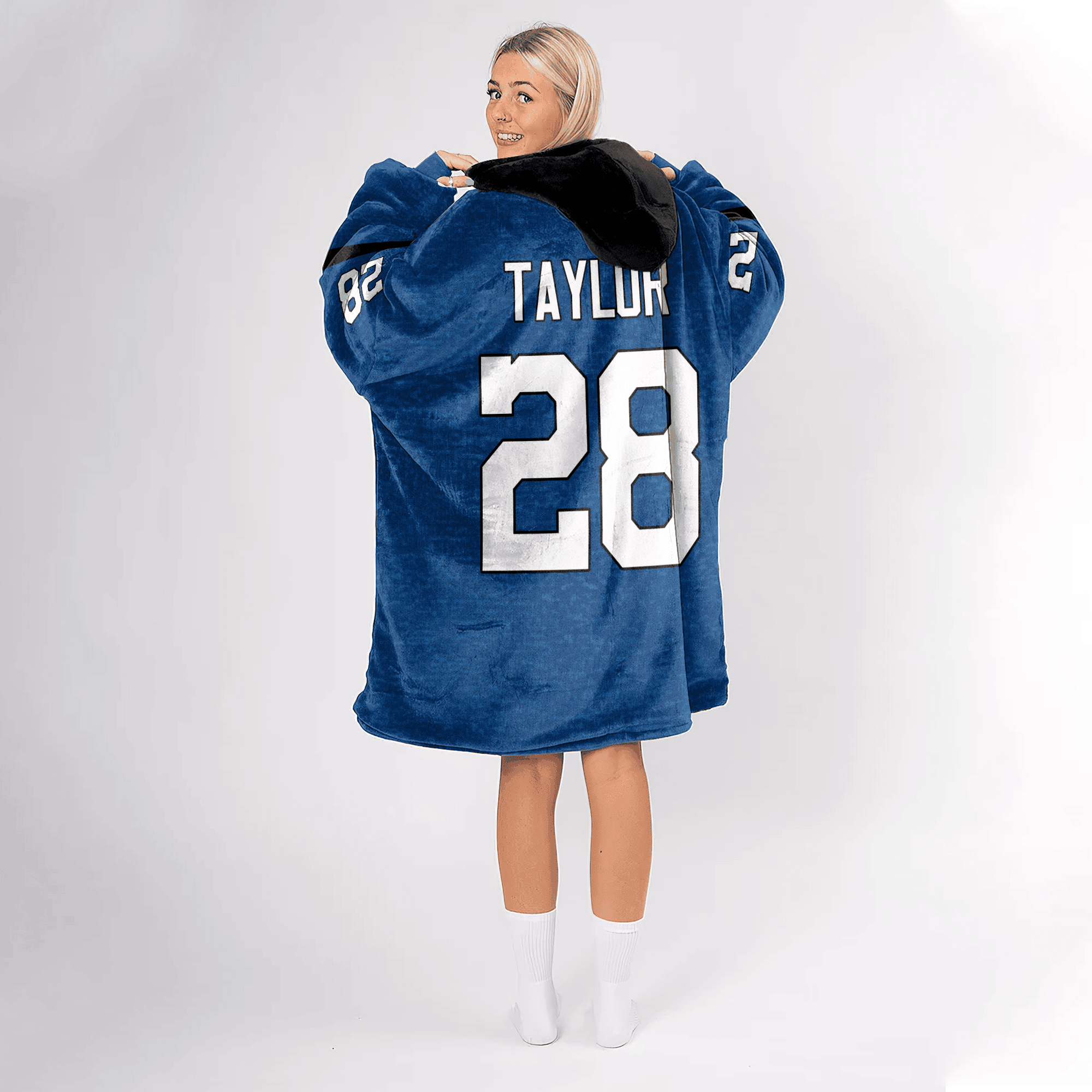 Adult 28 Indianapolis Football Unisex Blanket Hoodie