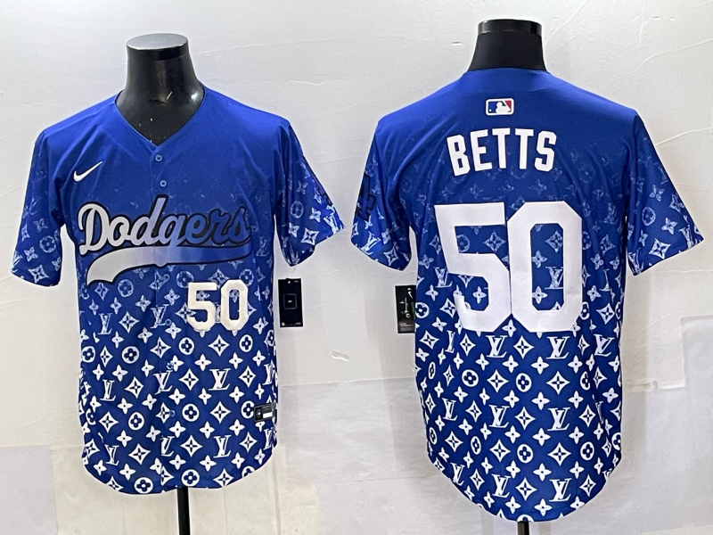 Men's #50 Mookie Betts Los Angeles Dodgers 2025 Custom Cool Jersey