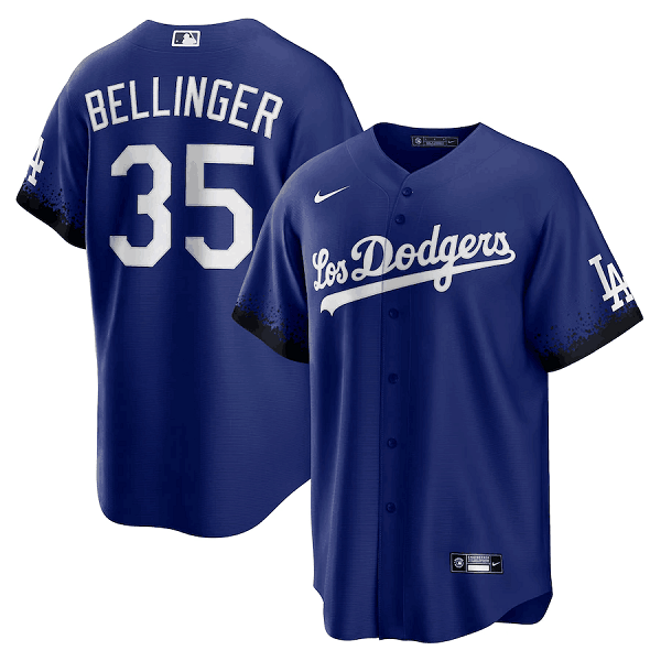 Men's Los Angeles Dodgers #35 Cody Bellinger  Royal 2021 City Connect Cool Base Player Jersey