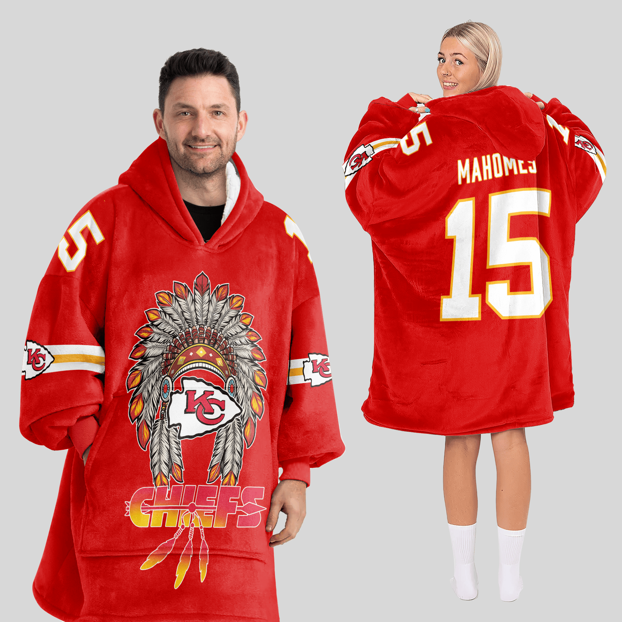 Kansas City Football Unisex Blanket Hoodie