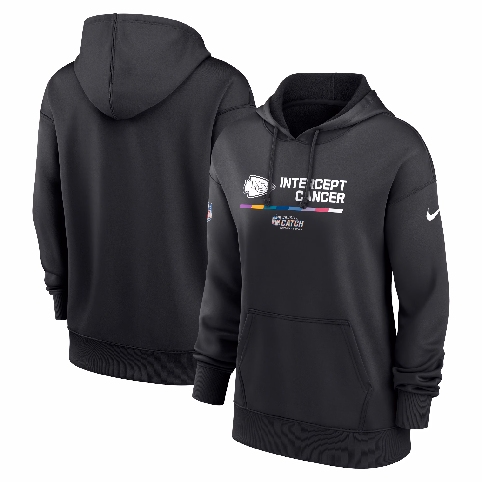 Women's Black Kansas City Chiefs 2022 NFL Crucial Catch - Therma Performance Pullover Hoodie