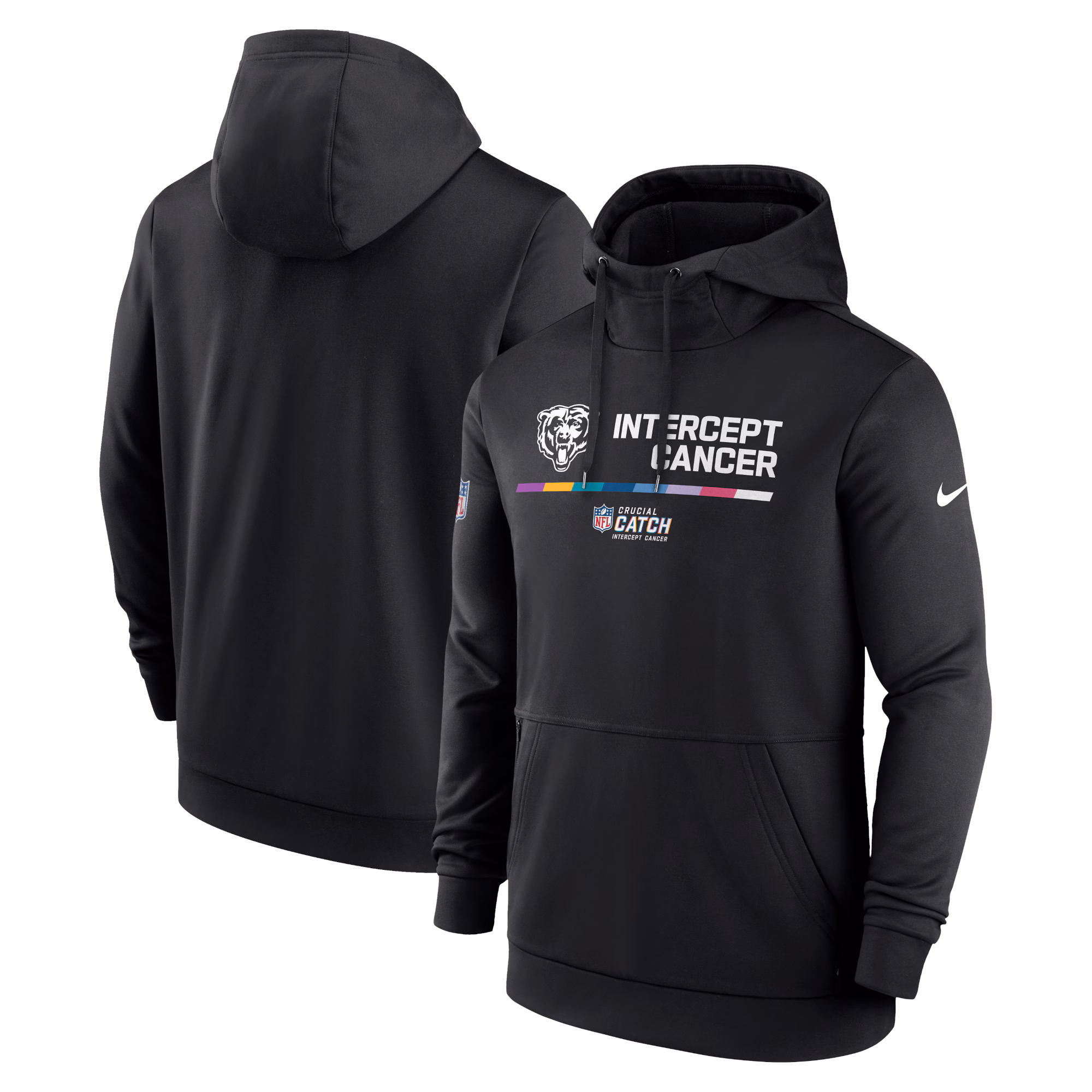 Men's Black Chicago Bears 2022 NFL Crucial Catch - Therma Performance Pullover Hoodie