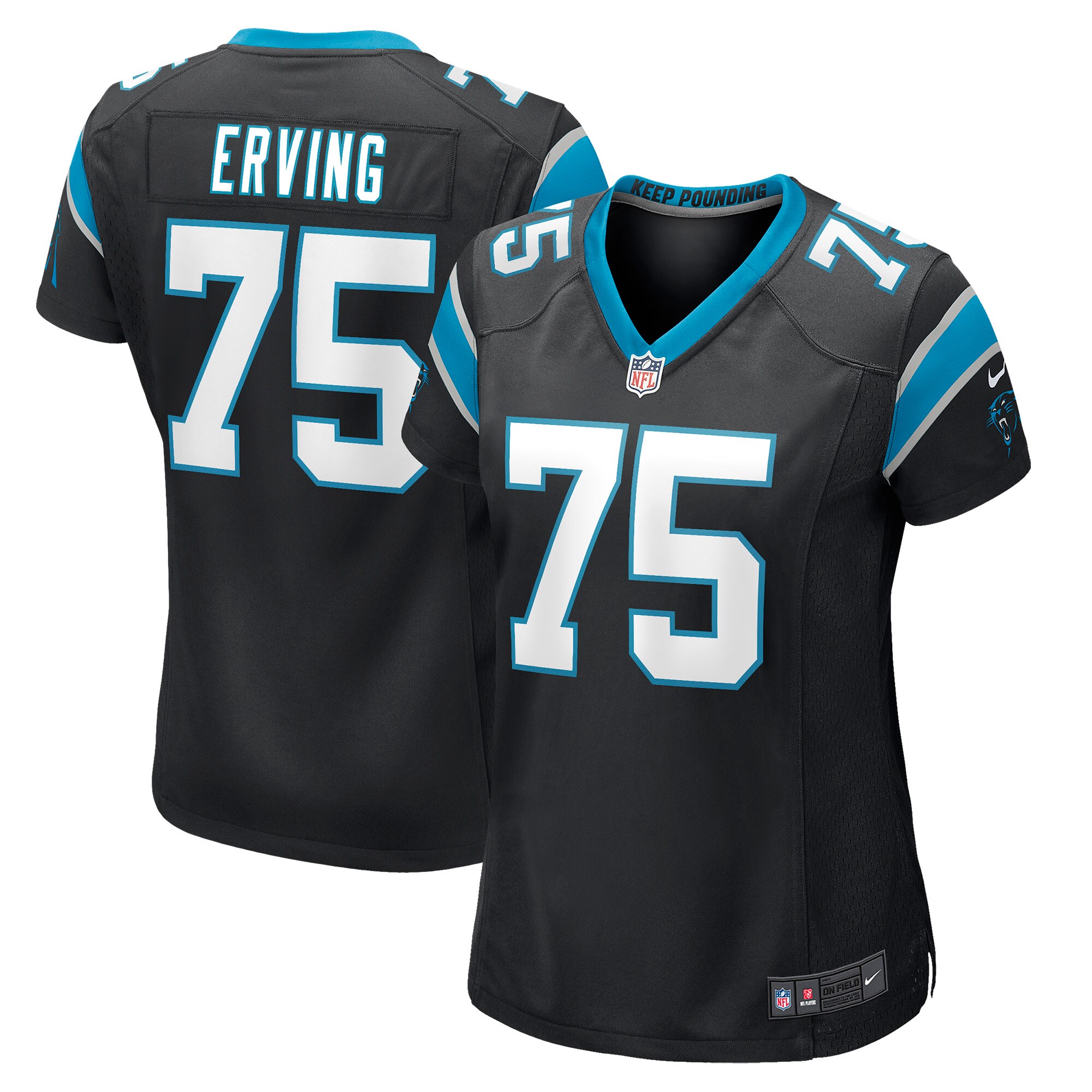 Cameron Erving Carolina Panthers  Women's Game Jersey - Black