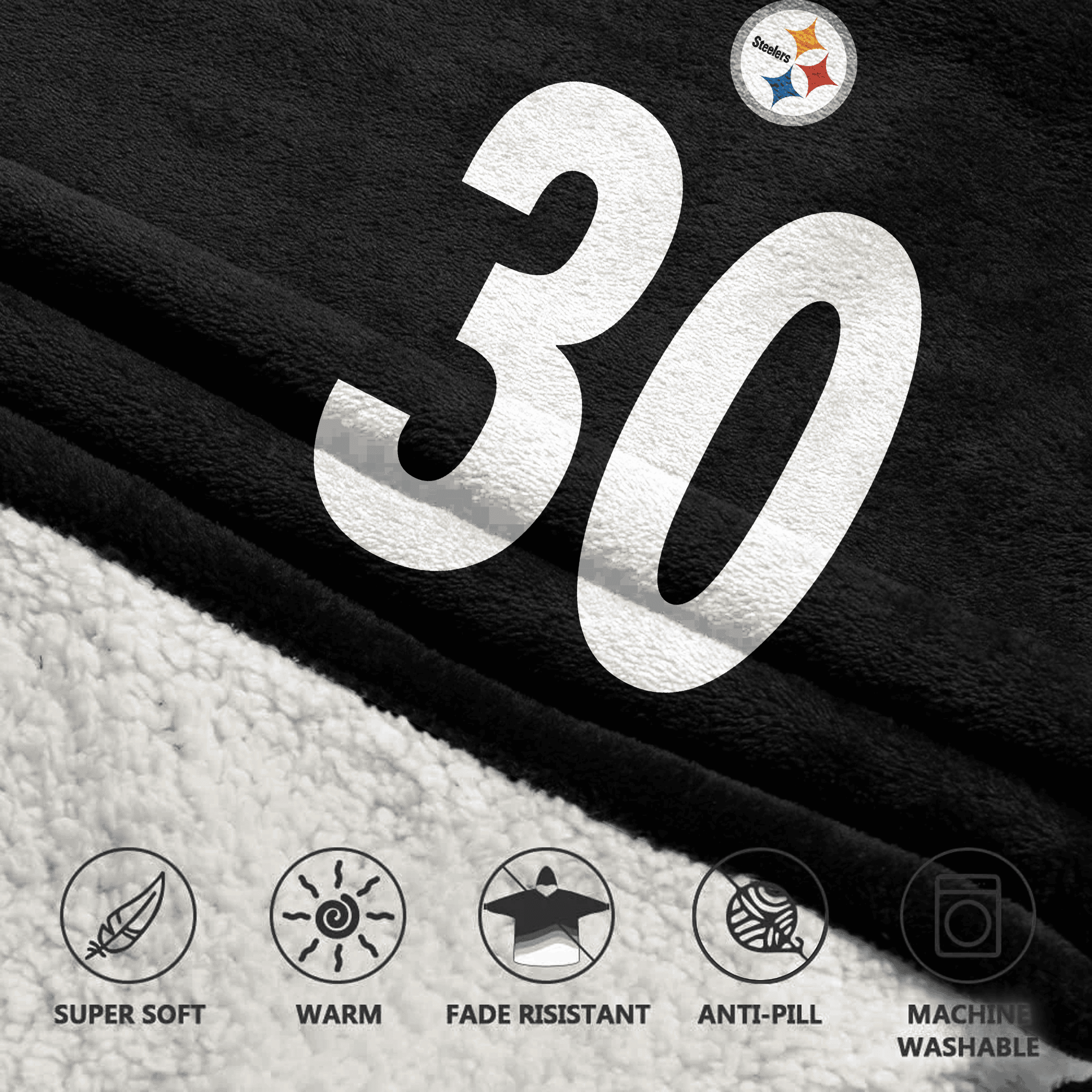 Kid 30 Pittsburgh Football Unisex Blanket Hoodie