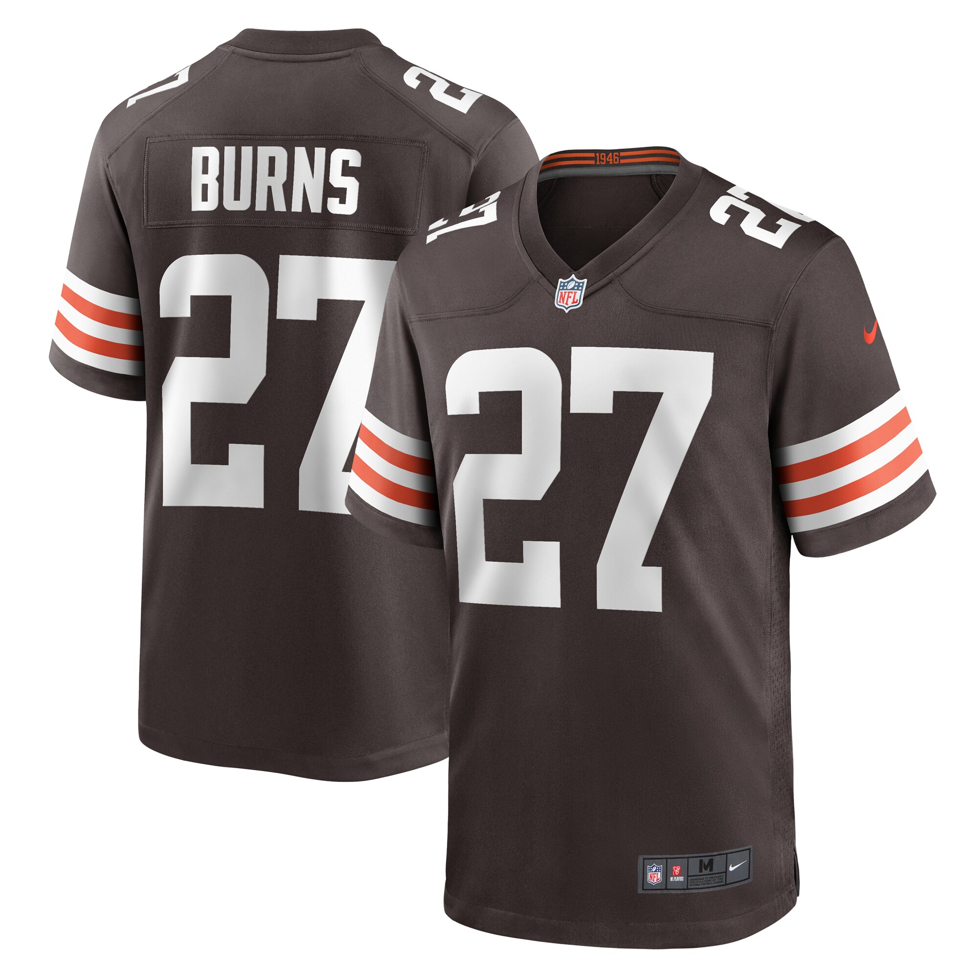 Lorenzo Burns Cleveland Browns Team Game Jersey -  Brown