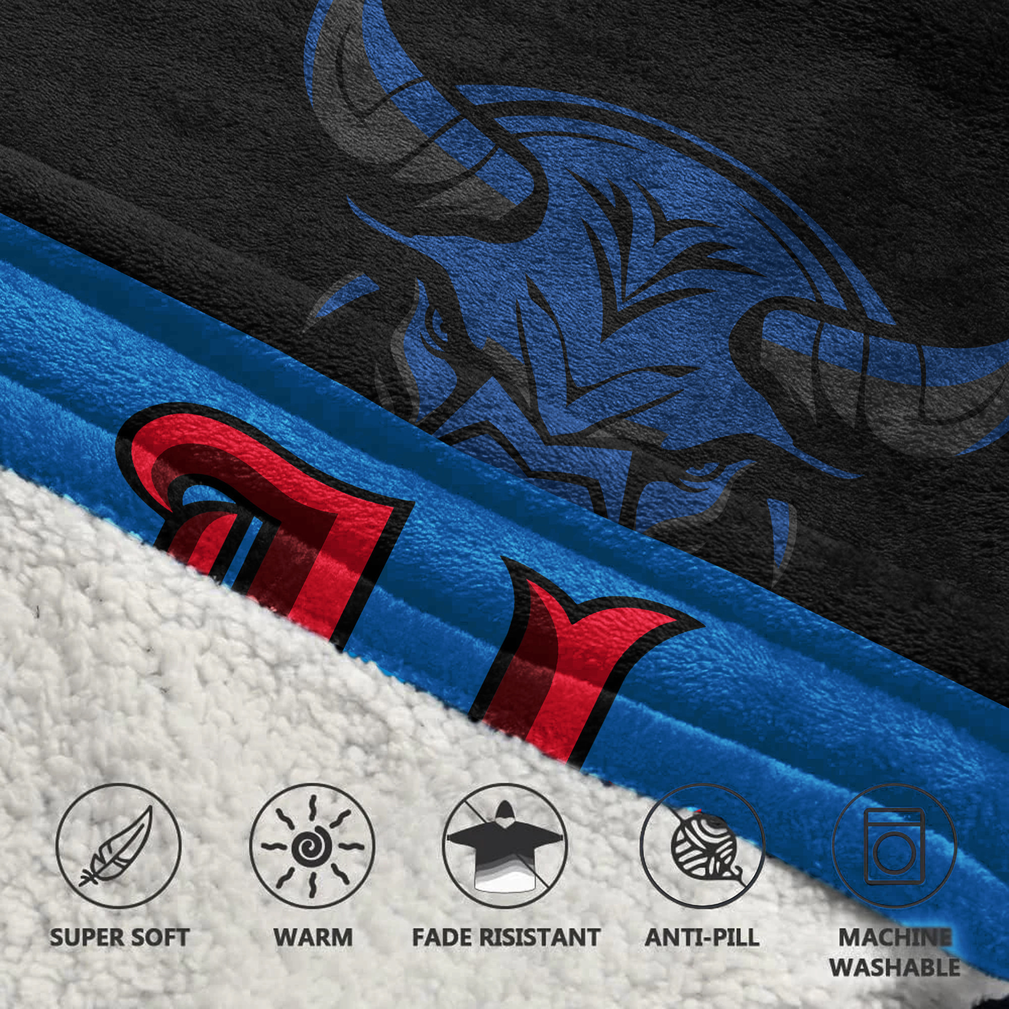 Adult Houston Football Unisex Blanket Hoodie