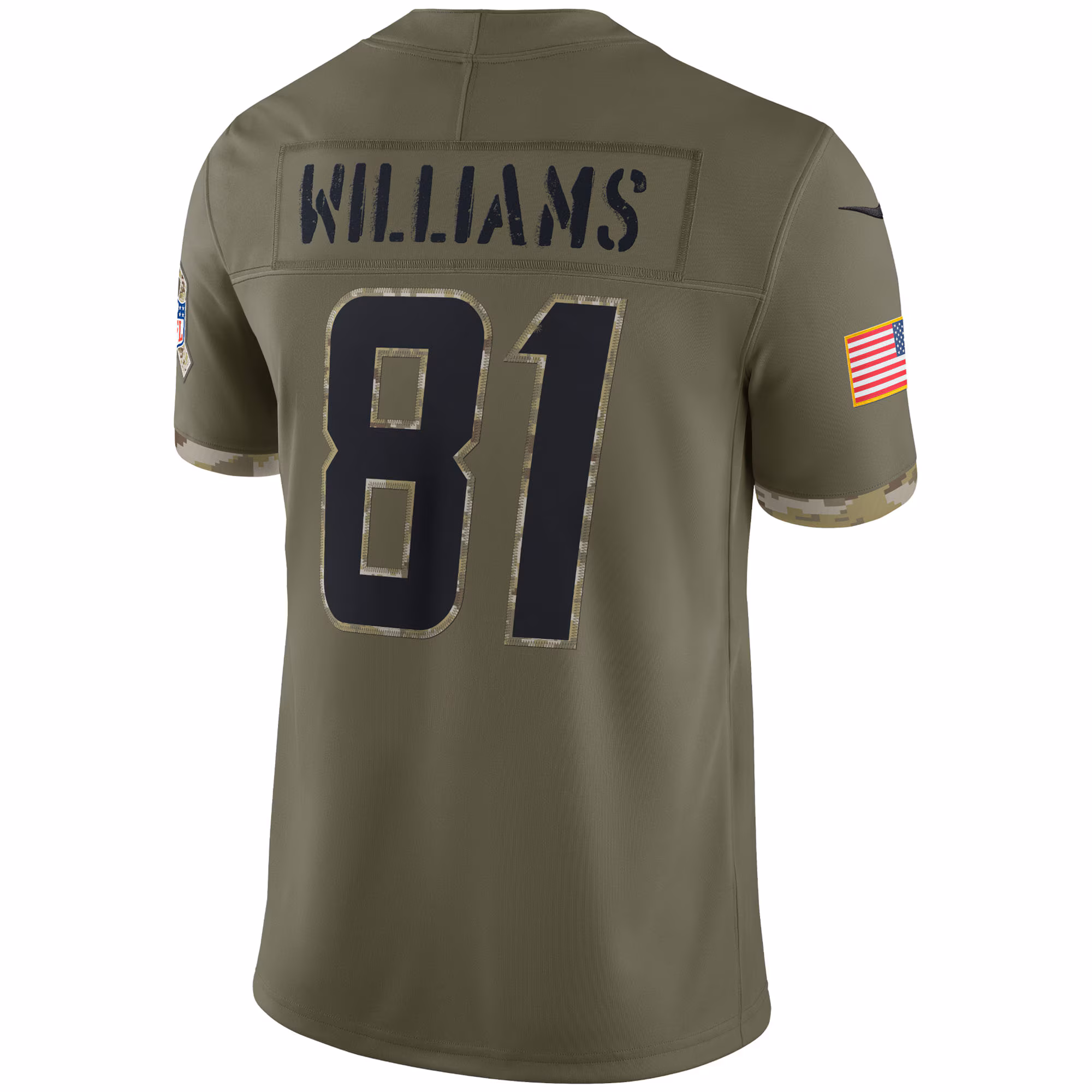 Mike Williams Los Angeles Chargers 2022 Salute To Service Limited Jersey - Olive