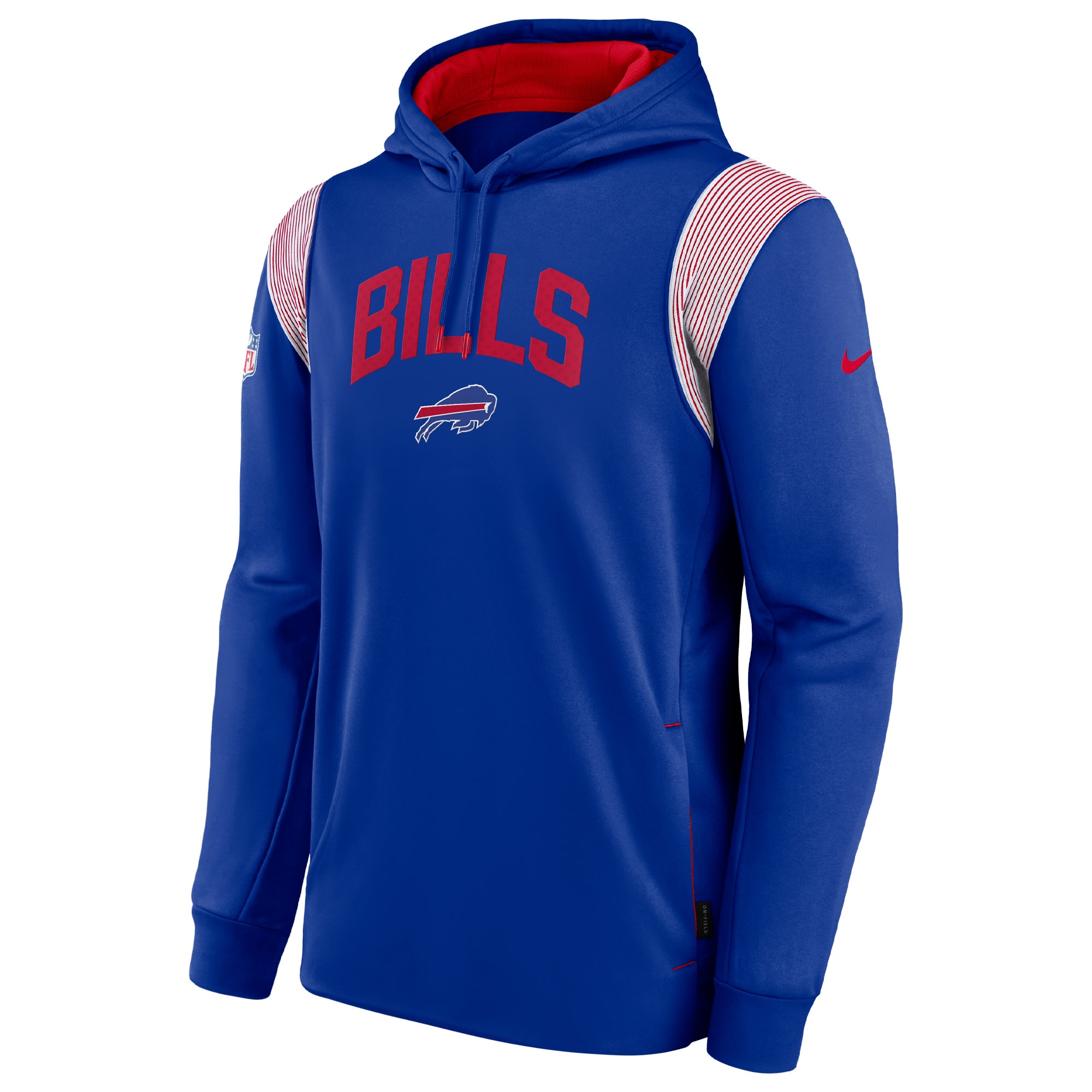 Buffalo Bills Sideline Athletic Stack Performance Pullover Hoodie - Royal
