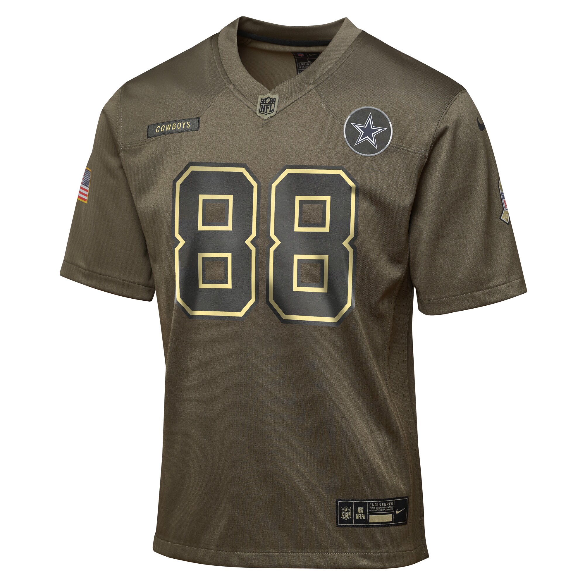 Youth Dallas Cowboys CeeDee Lamb Olive 2025 Salute to Service Game Jersey