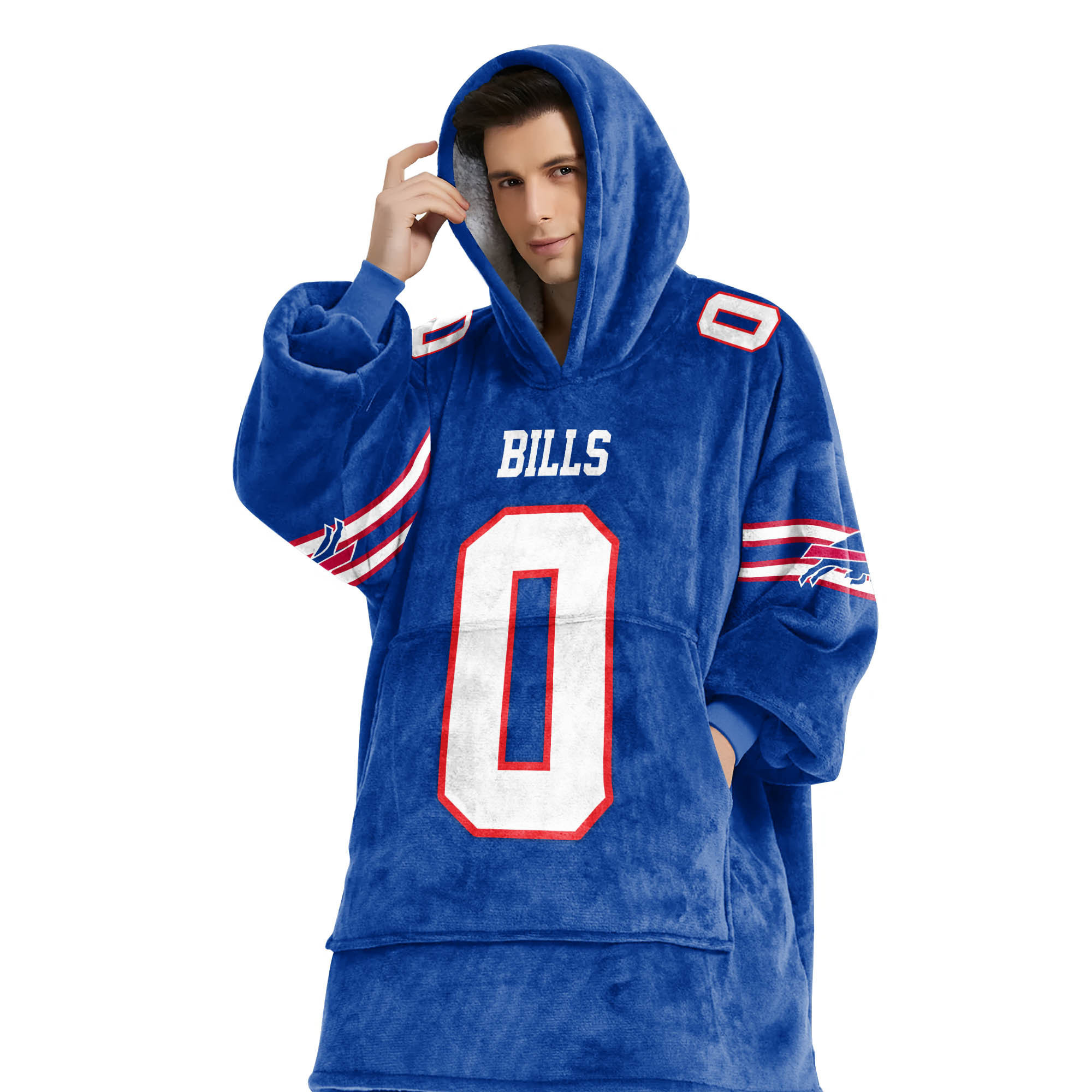 Adult 0 Buffalo Football Unisex Blanket Hoodie