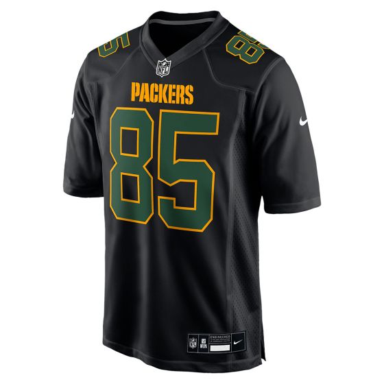 Green Bay Packers #85 Tucker Kraft Black Fashion Game Jersey