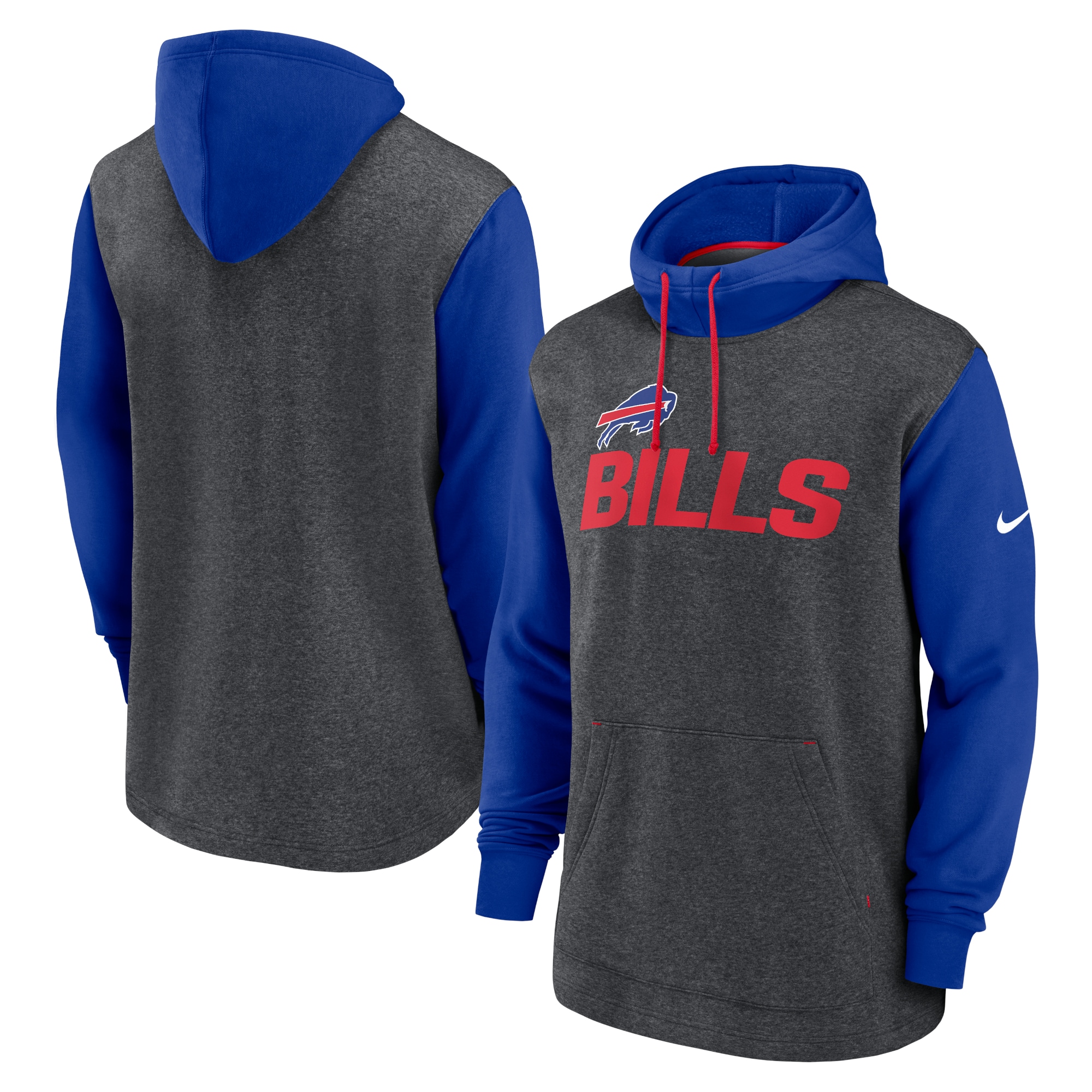 Buffalo Bills Surrey Legacy Pullover Hoodie - Heathered Charcoal/Royal