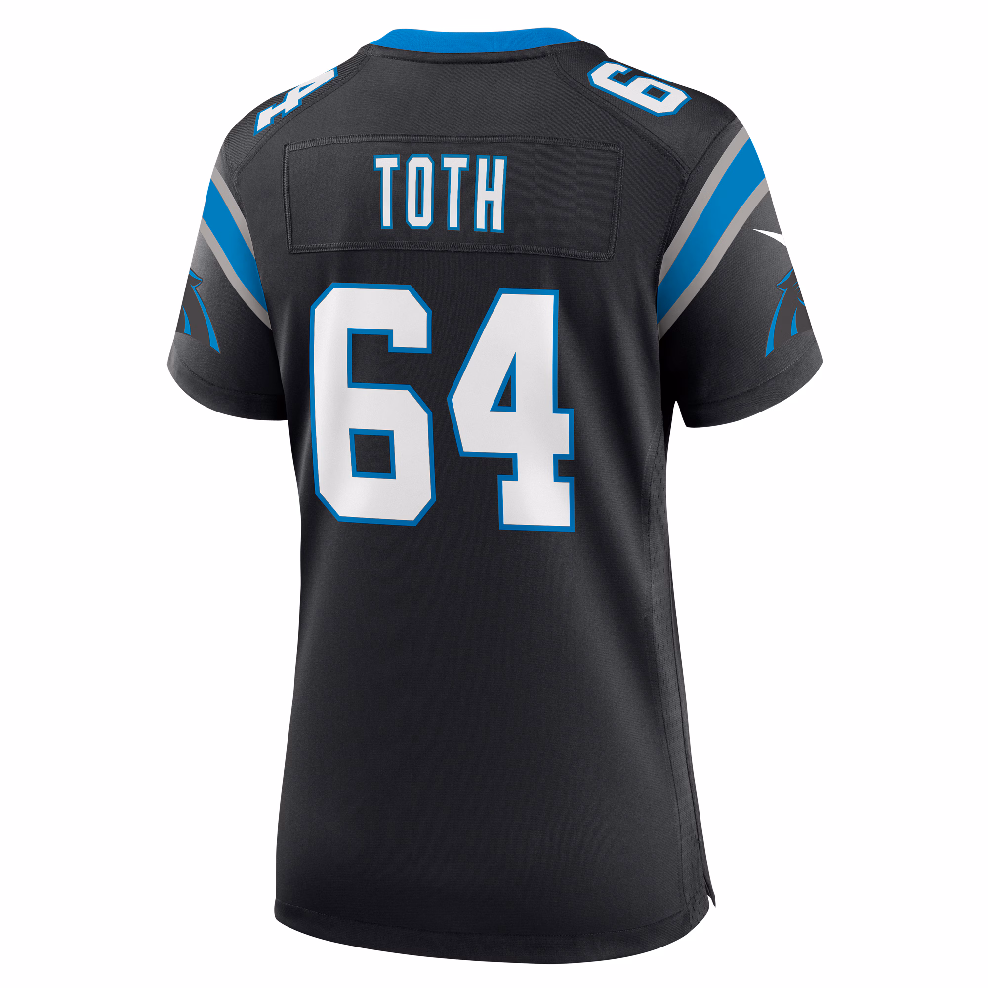 Brett Toth Carolina Panthers Women's  Game Jersey -  Black