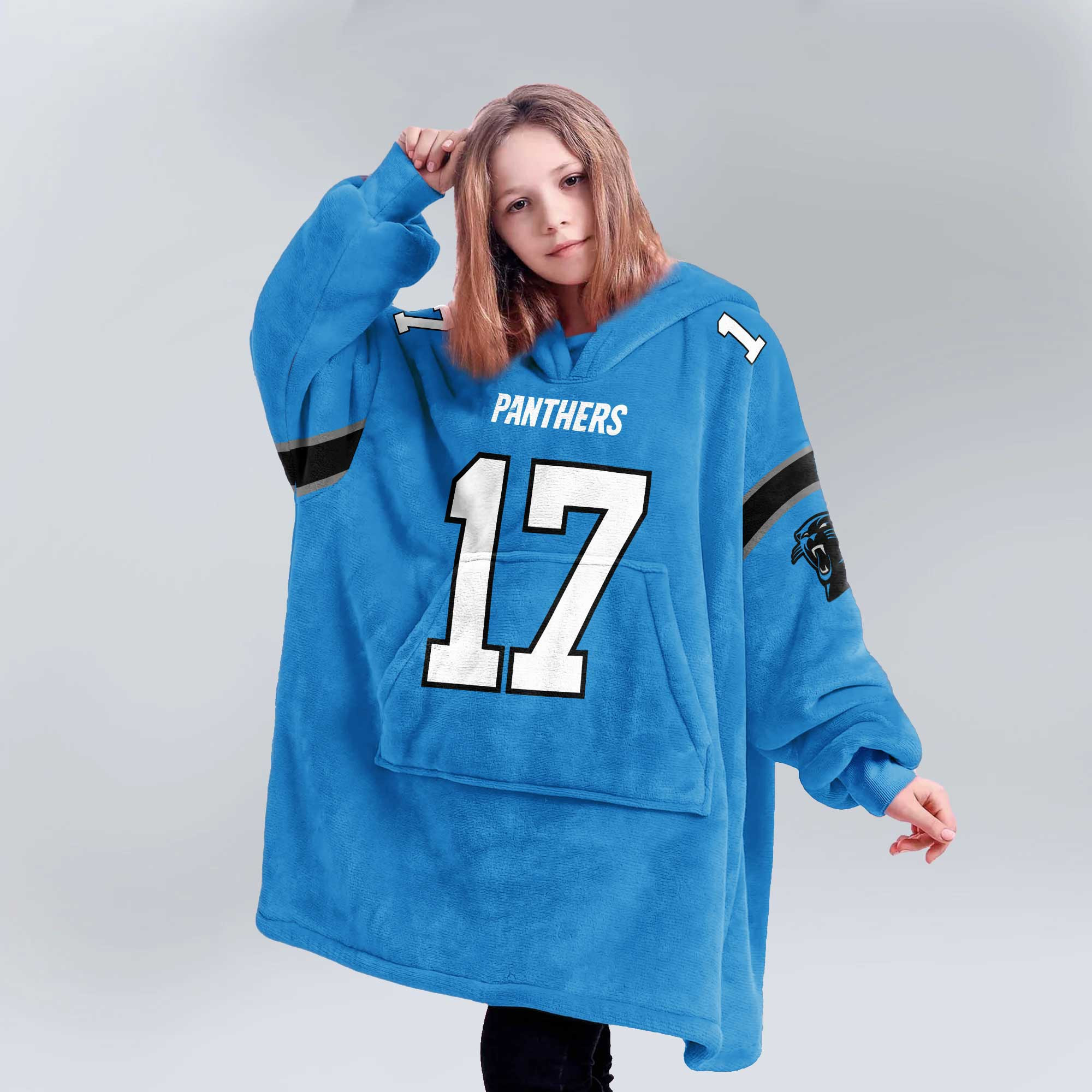 Kid 17 Carolina Football Unisex Blanket Hoodie