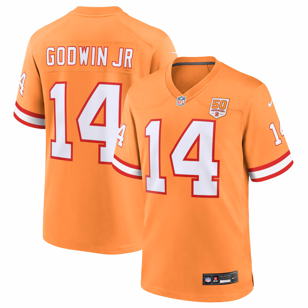 Chris Godwin Jr. #14 Tampa Bay Buccaneers 50th Season Game Jersey - Creamsicle