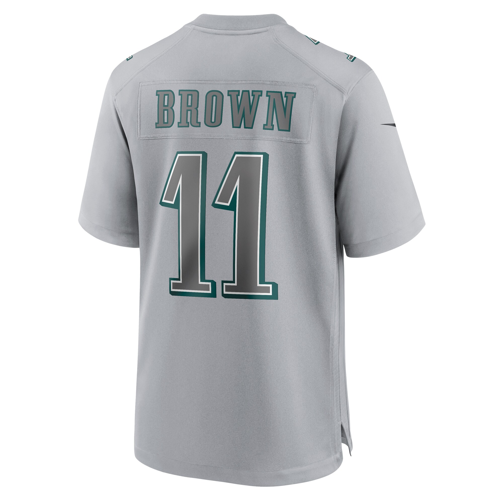 A.J. Brown Philadelphia Eagles #11 Super Bowl LVII Patch Atmosphere Fashion Game Jersey - Gray