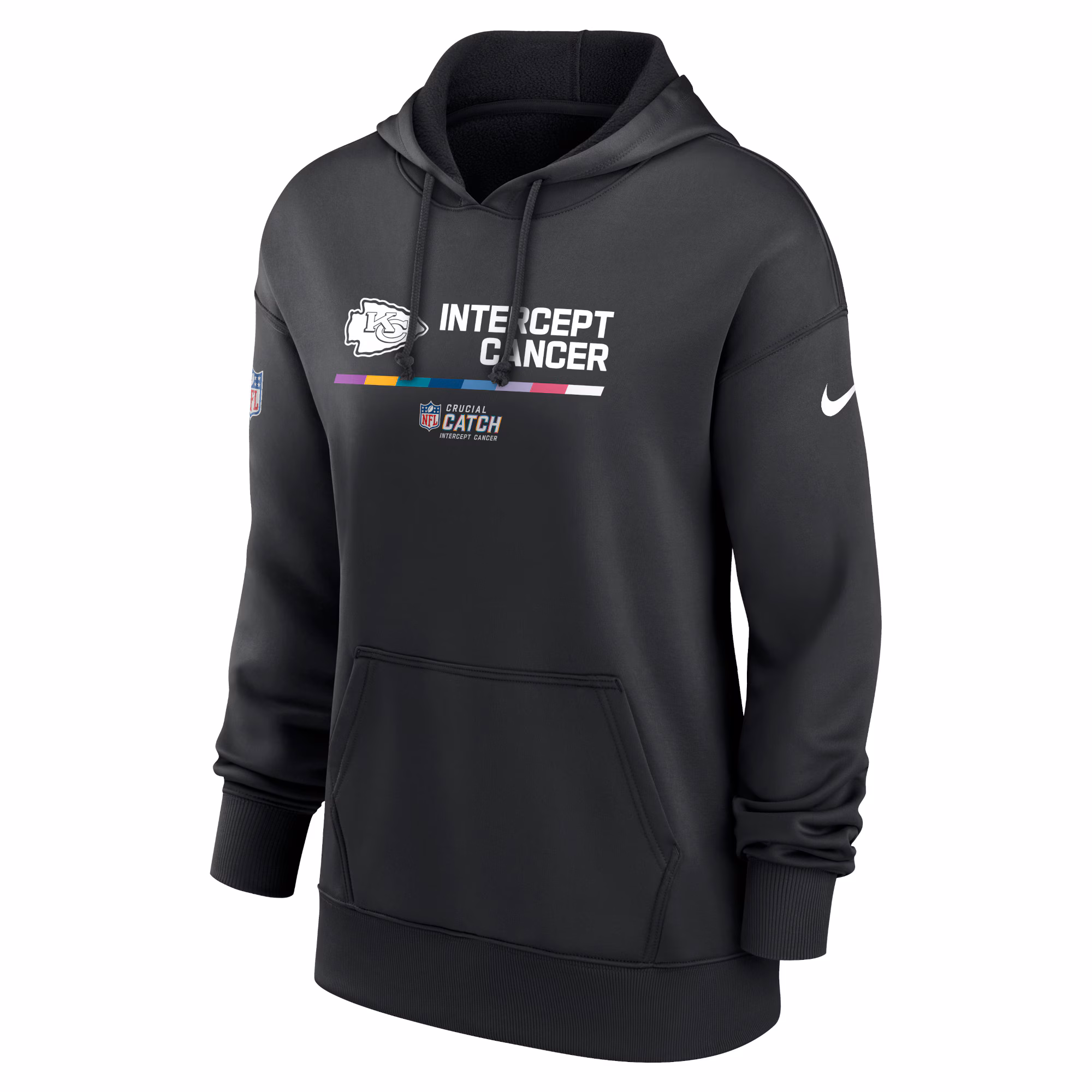 Kansas City Chiefs Women's 2022 NFL Crucial Catch Therma Performance Pullover Hoodie - Black