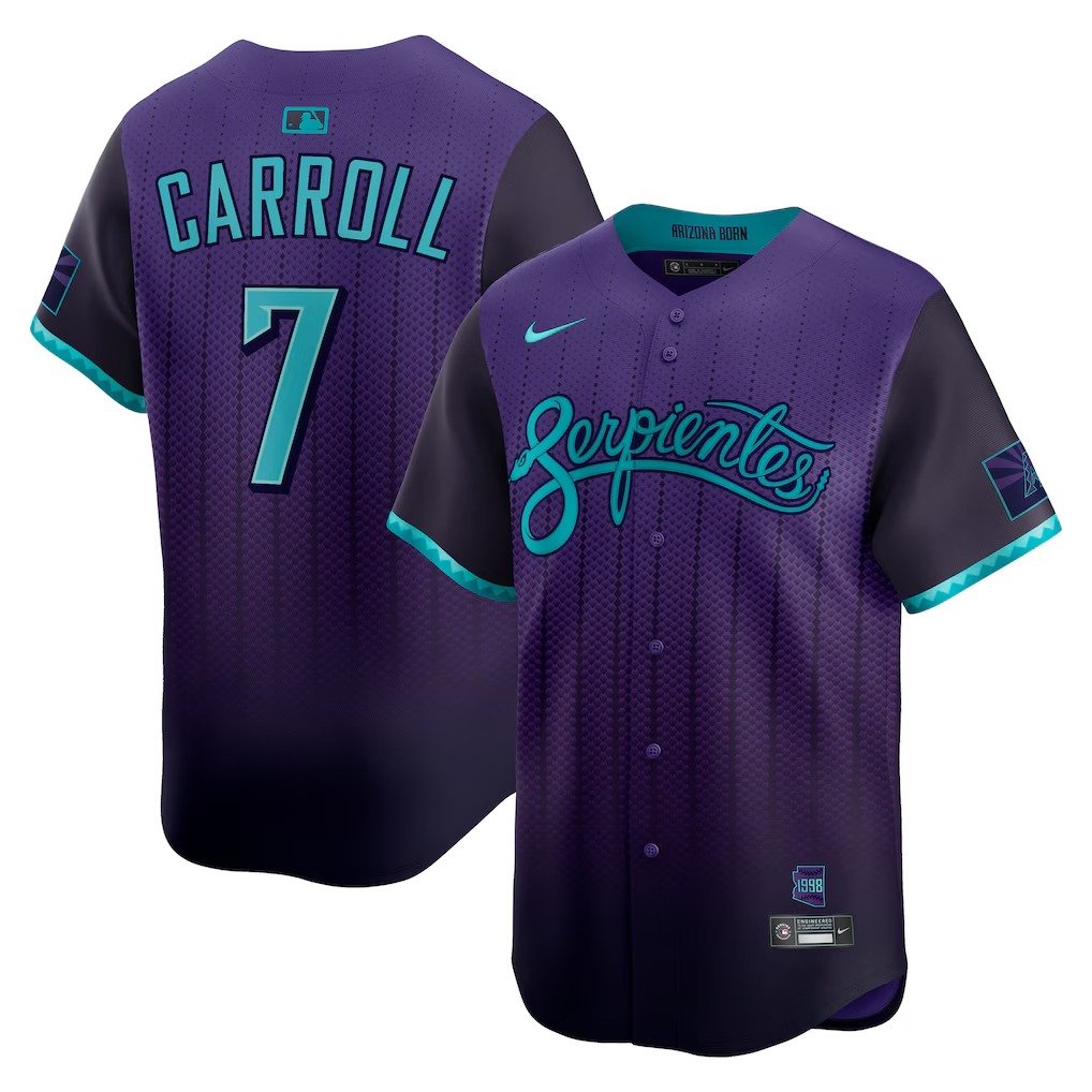 Men's #7 Corbin Carroll Arizona Diamondbacks  2025 City Connect Limited Player Purple Jersey