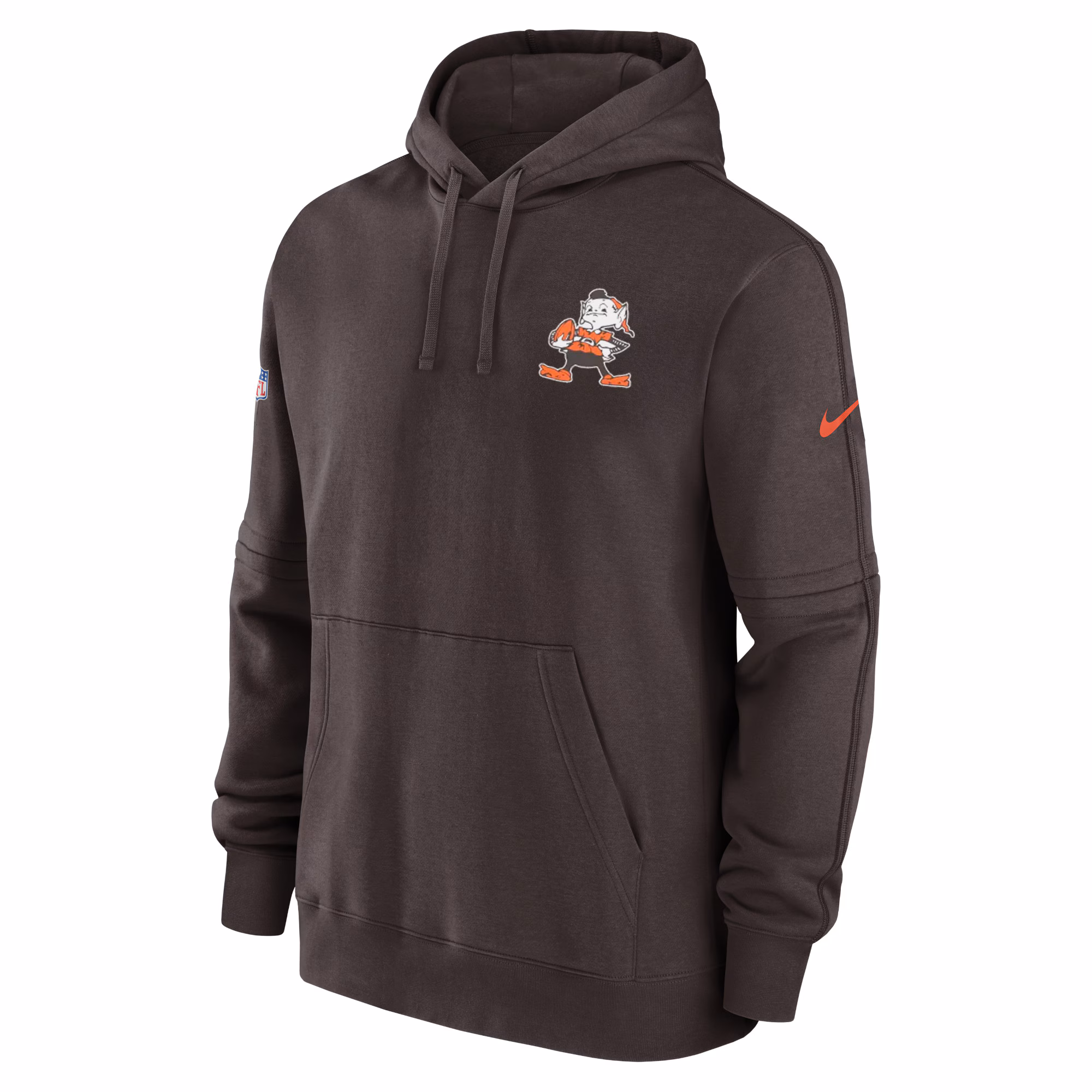 Cleveland Browns Sideline Club Fleece Pullover Hoodie - Brown