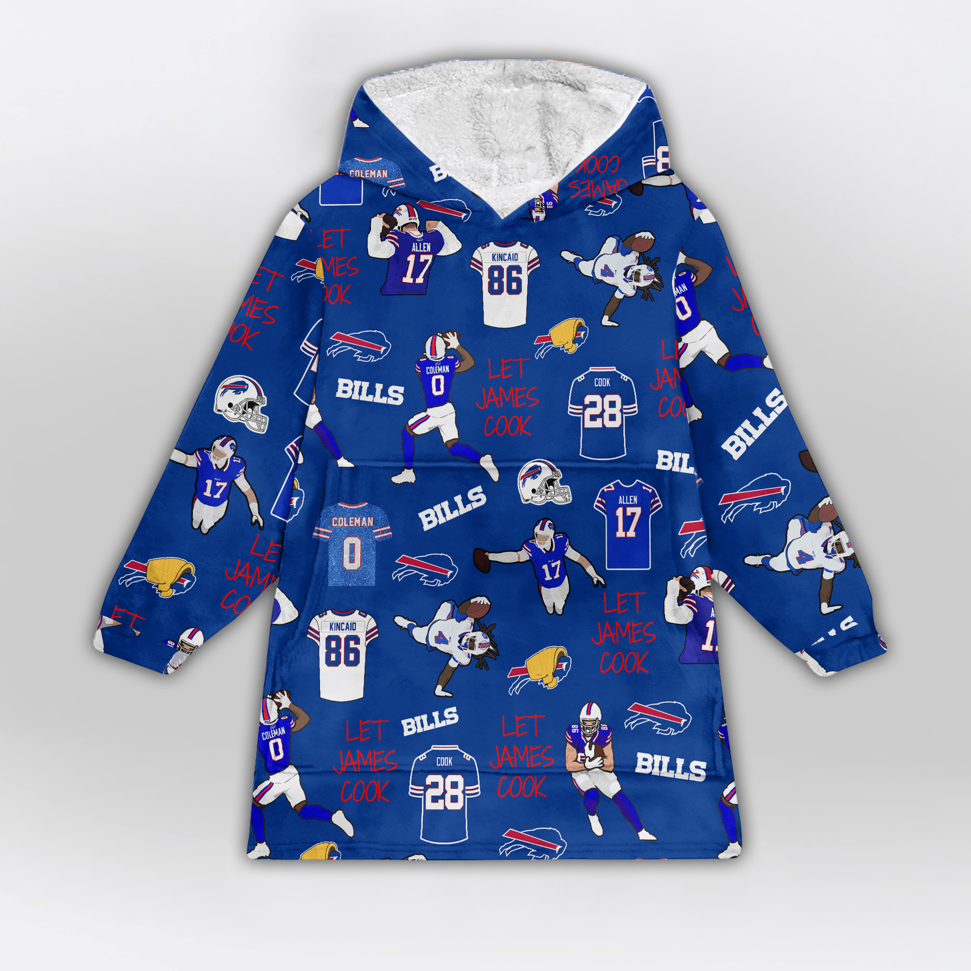 Buffalo Football Full Patterns Unisex Blanket Hoodie