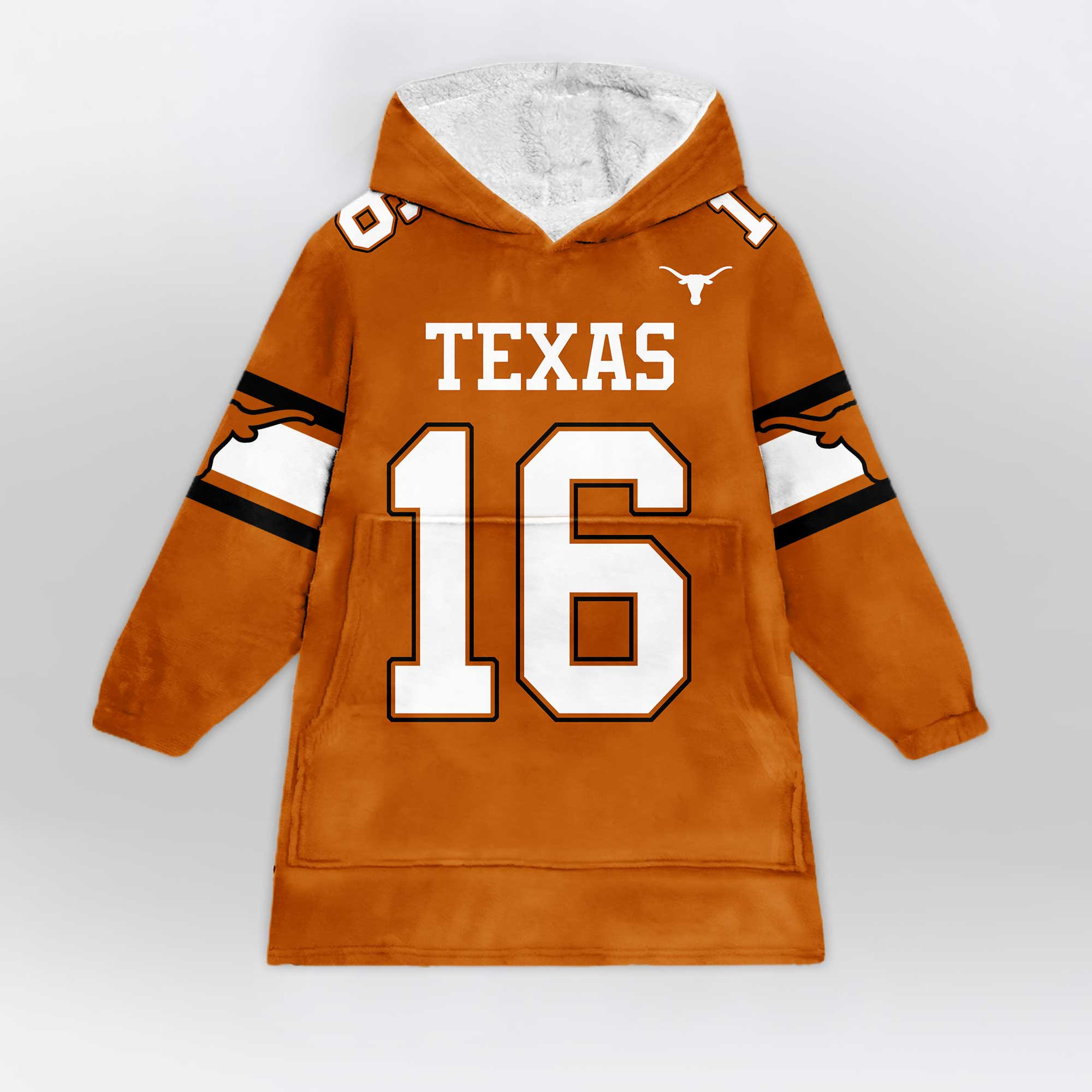 Adult 16 Texas Longhorns Football Unisex Blanket Hoodie