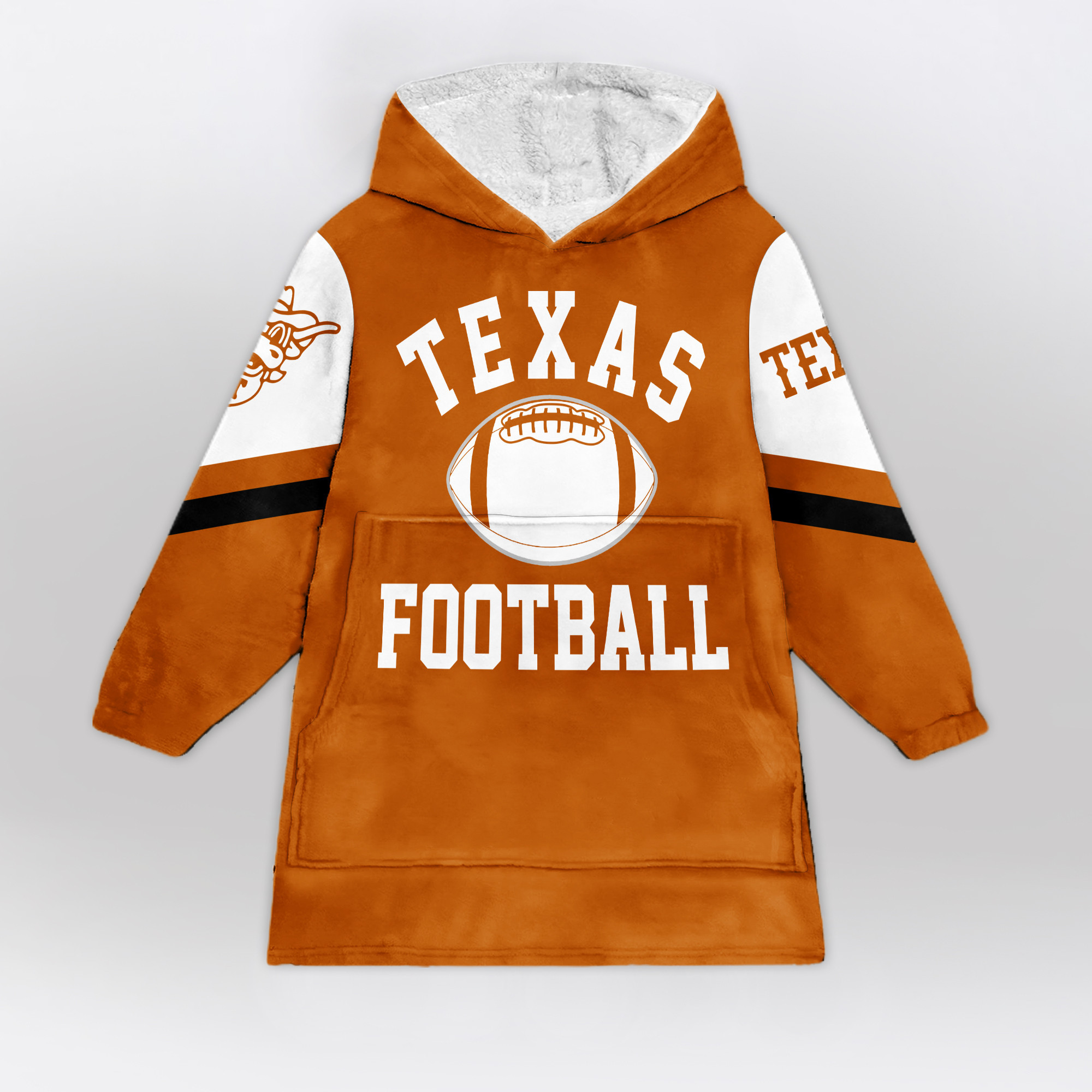 Adult Texas Longhorns Football Unisex Blanket Hoodie