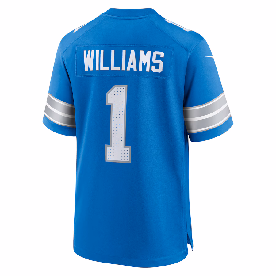 Men's Jameson Williams #1 Blue Detroit Lions Game Player Jersey