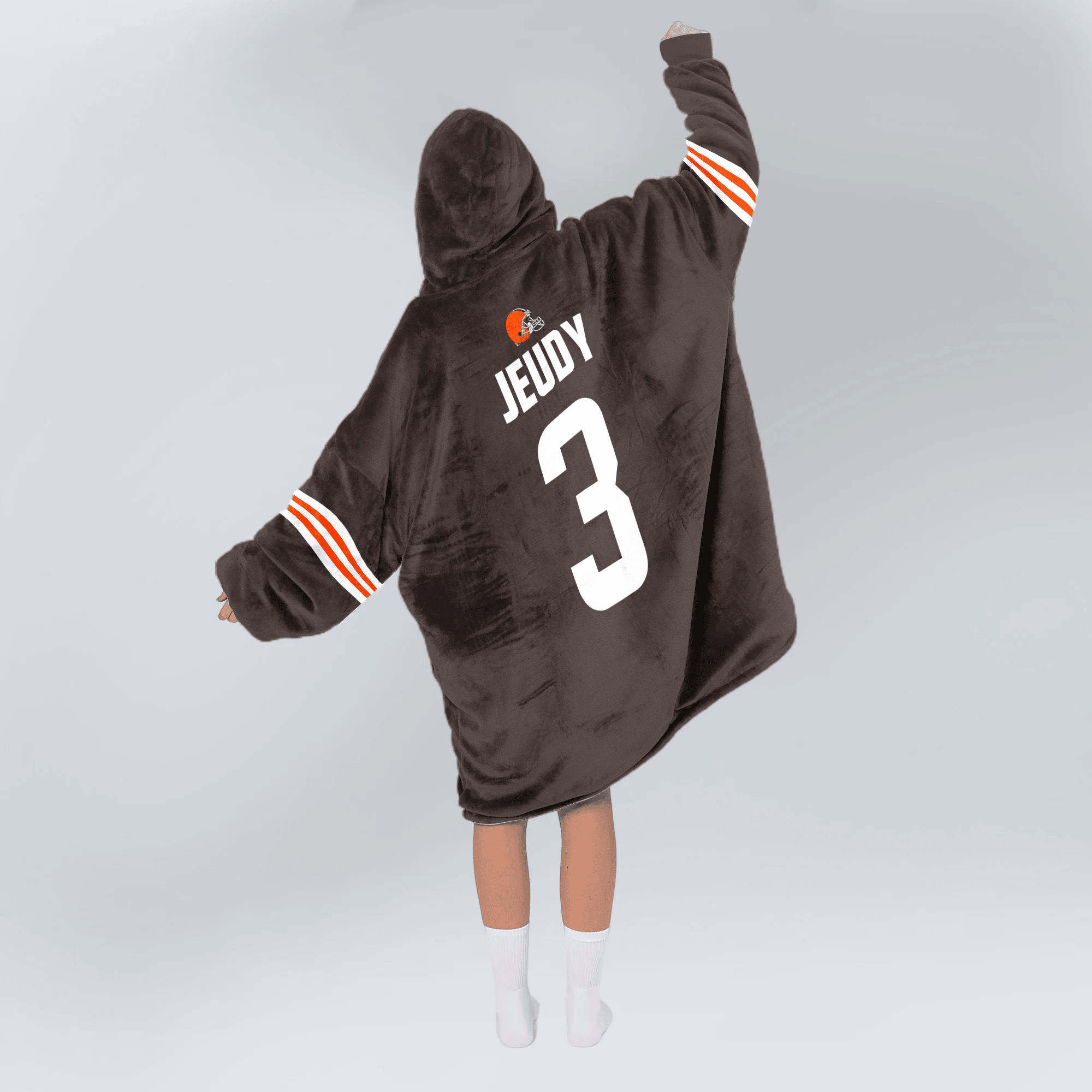 Adult J.J 3 Cleveland Football Unisex Blanket Hoodie