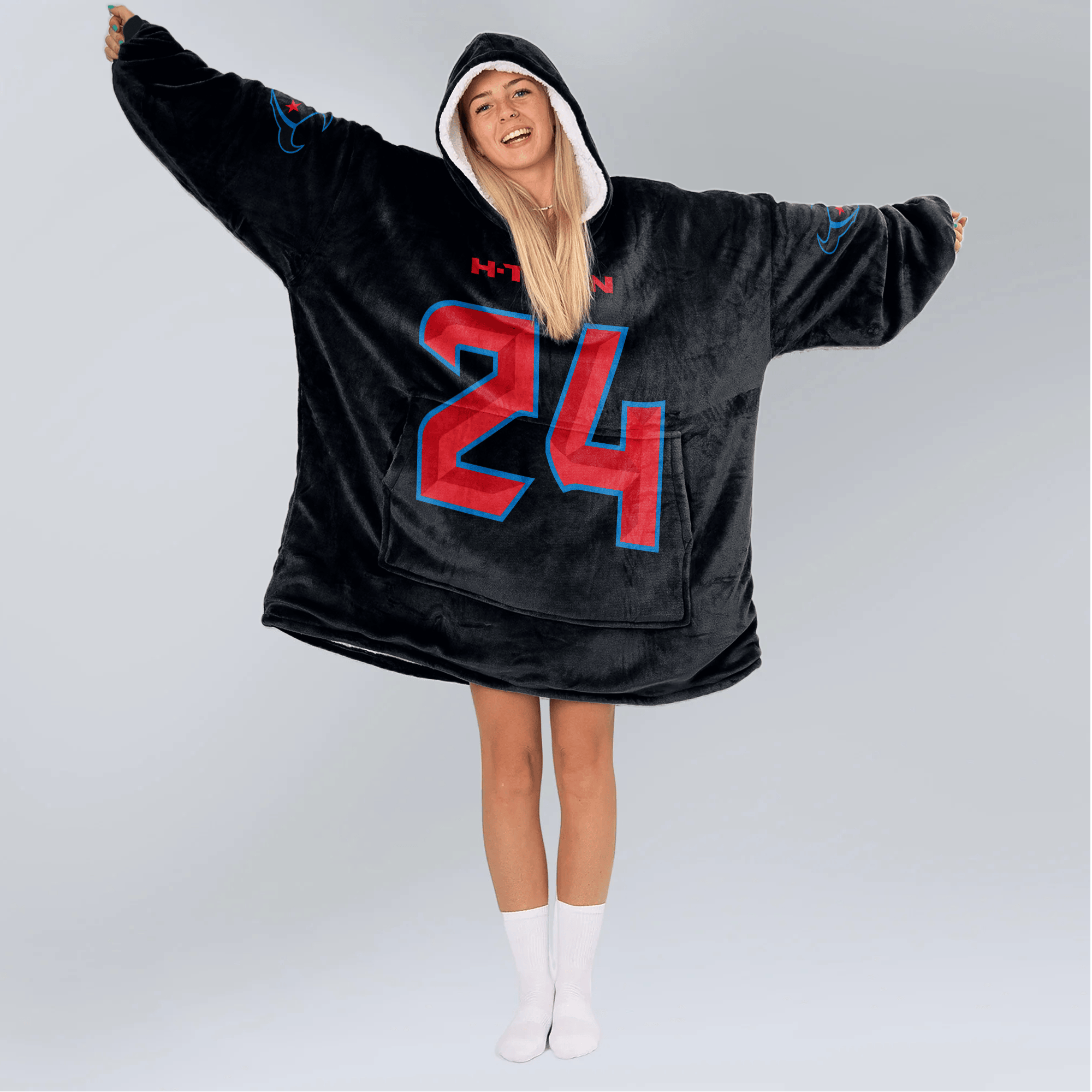 Adult D.S 24 Houston Football Unisex Blanket Hoodie