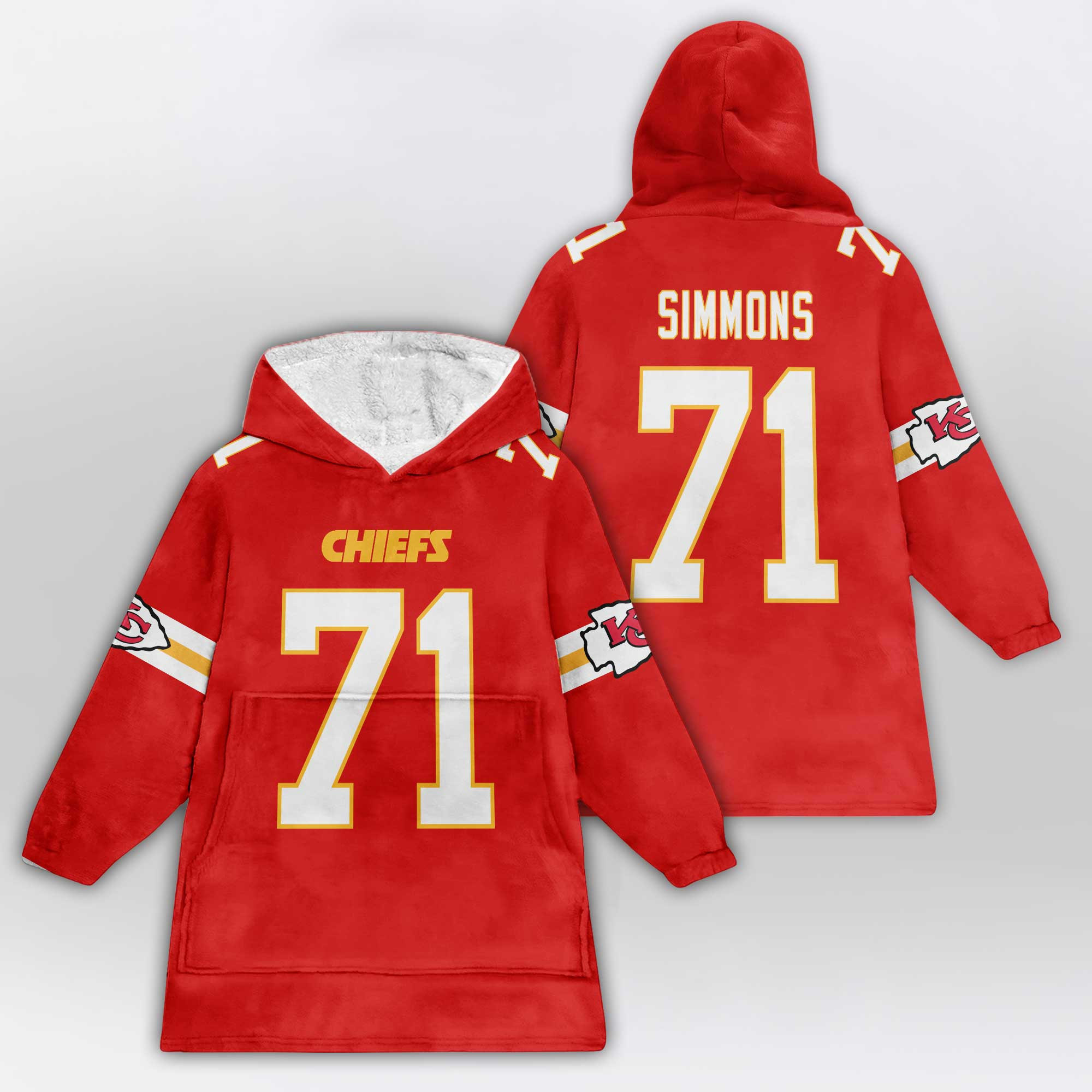 Adult 71 Kansas City Football Unisex Blanket Hoodie