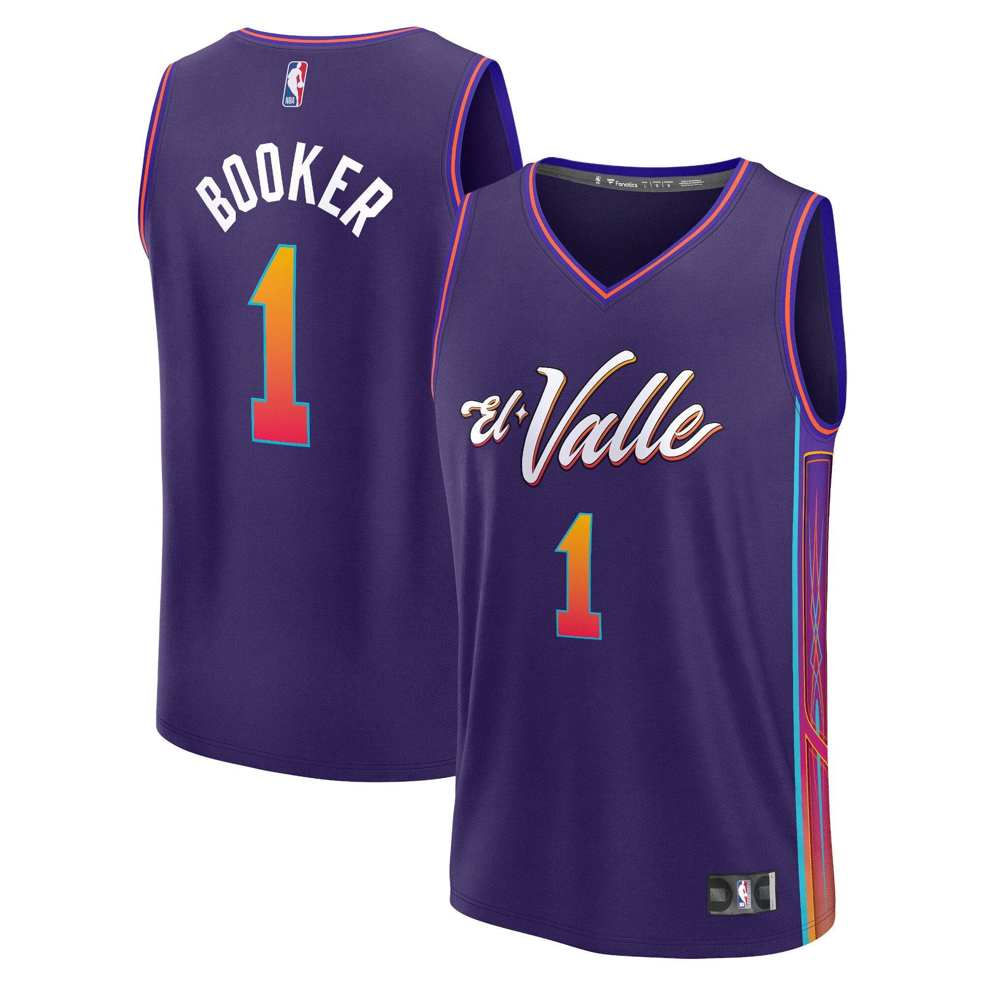 Unisex Phoenix Suns Devin Booker  Purple 2023/24 Fast Break Jersey - City Edition