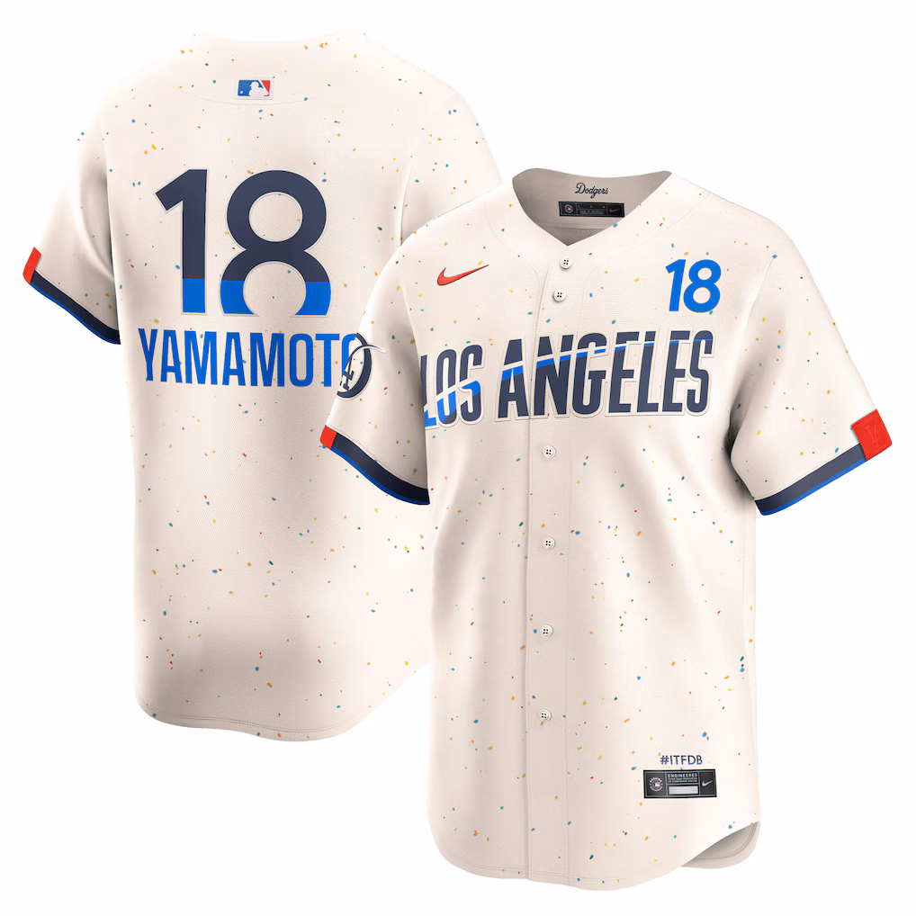 Yoshinobu Yamamoto #18 Los Angeles Dodgers City Connect Limited Jersey - Cream