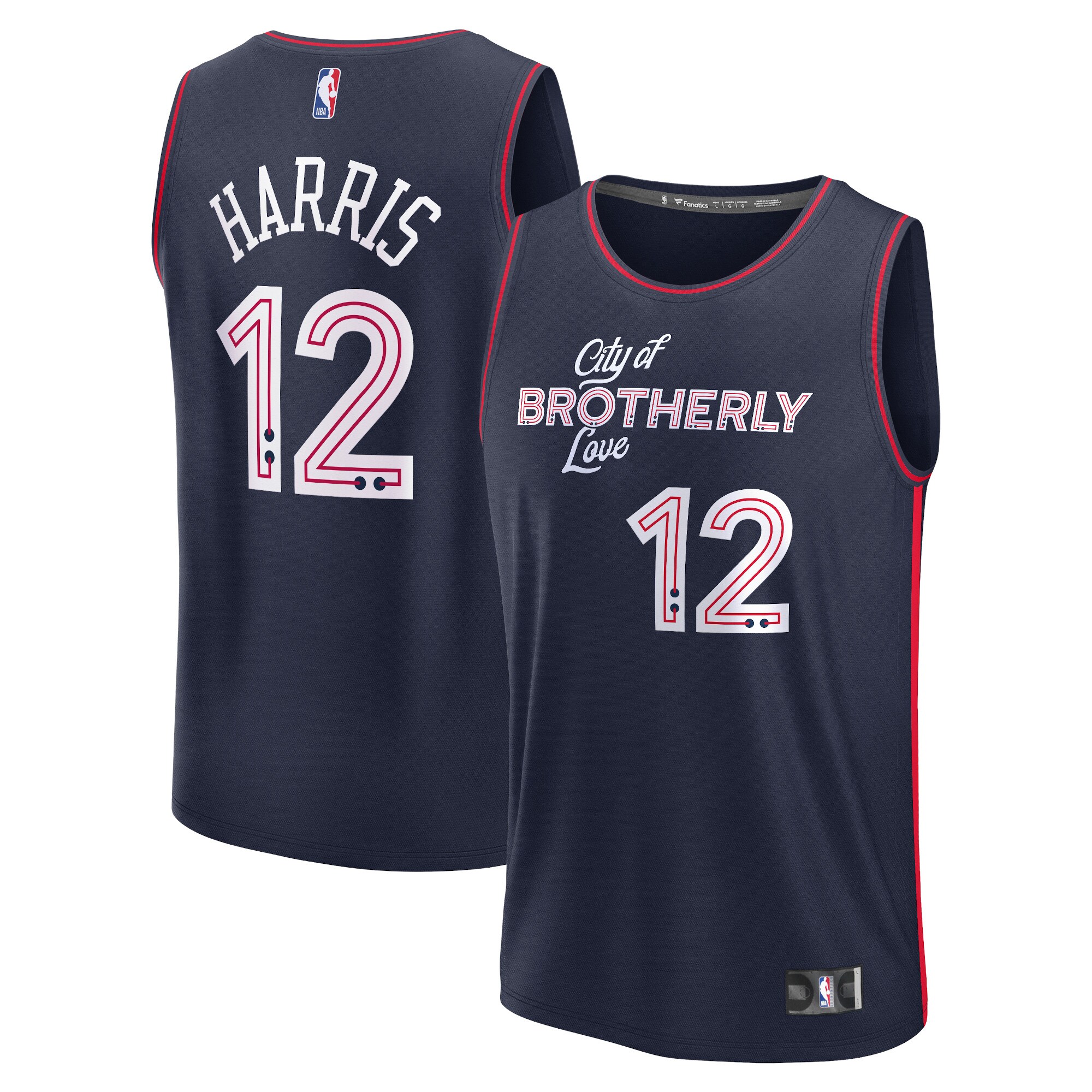 Unisex Philadelphia 76ers Tobias Harris  Navy 2023/24 Fast Break Jersey - City Edition