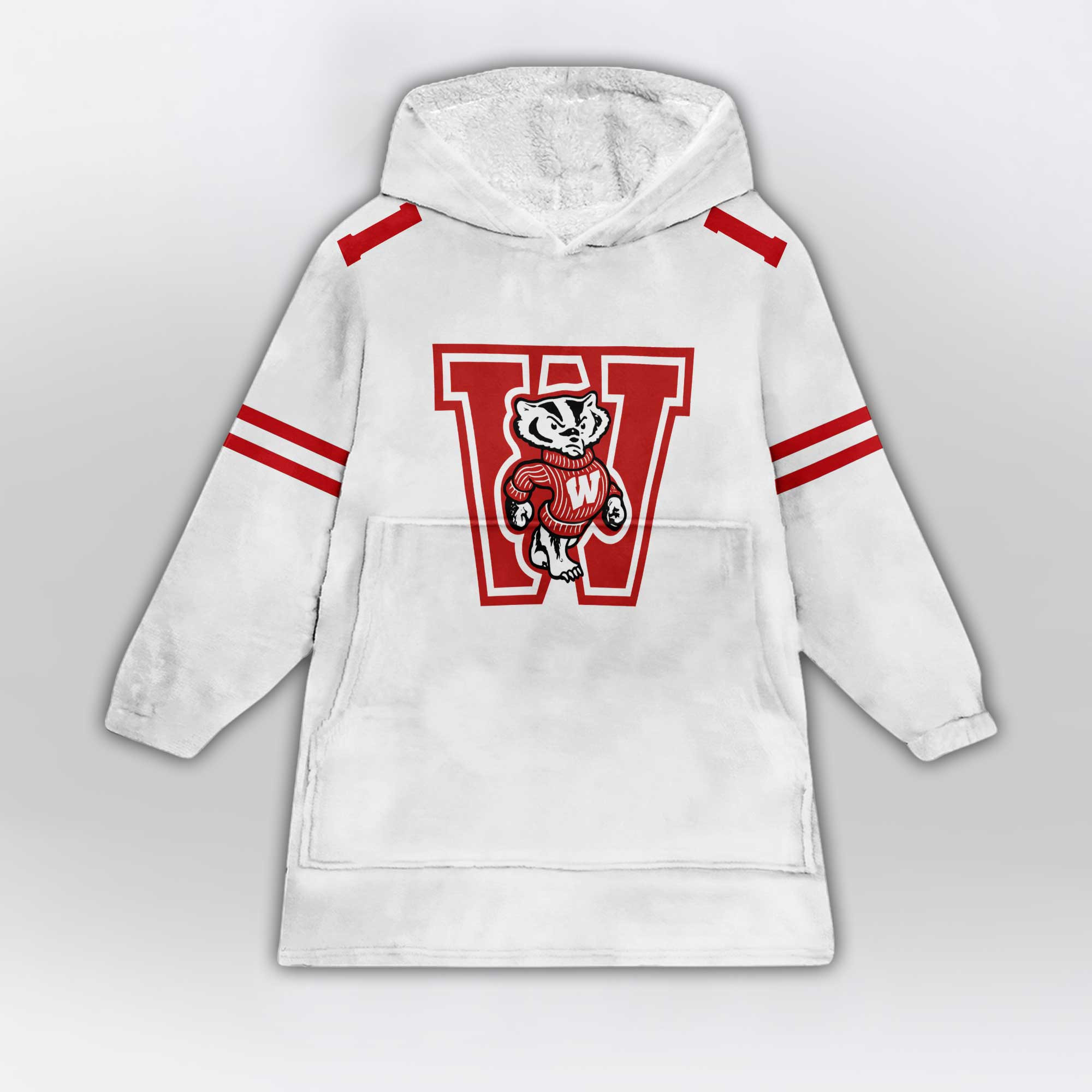 Adult #1 Wisconsin Football Unisex Blanket Hoodie