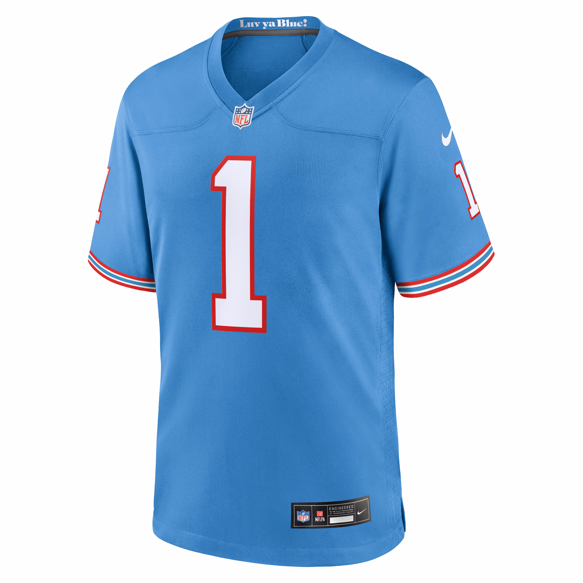 Warren Moon Tennessee Titans Oilers Throwback Retired Player Game Jersey - Light Blue