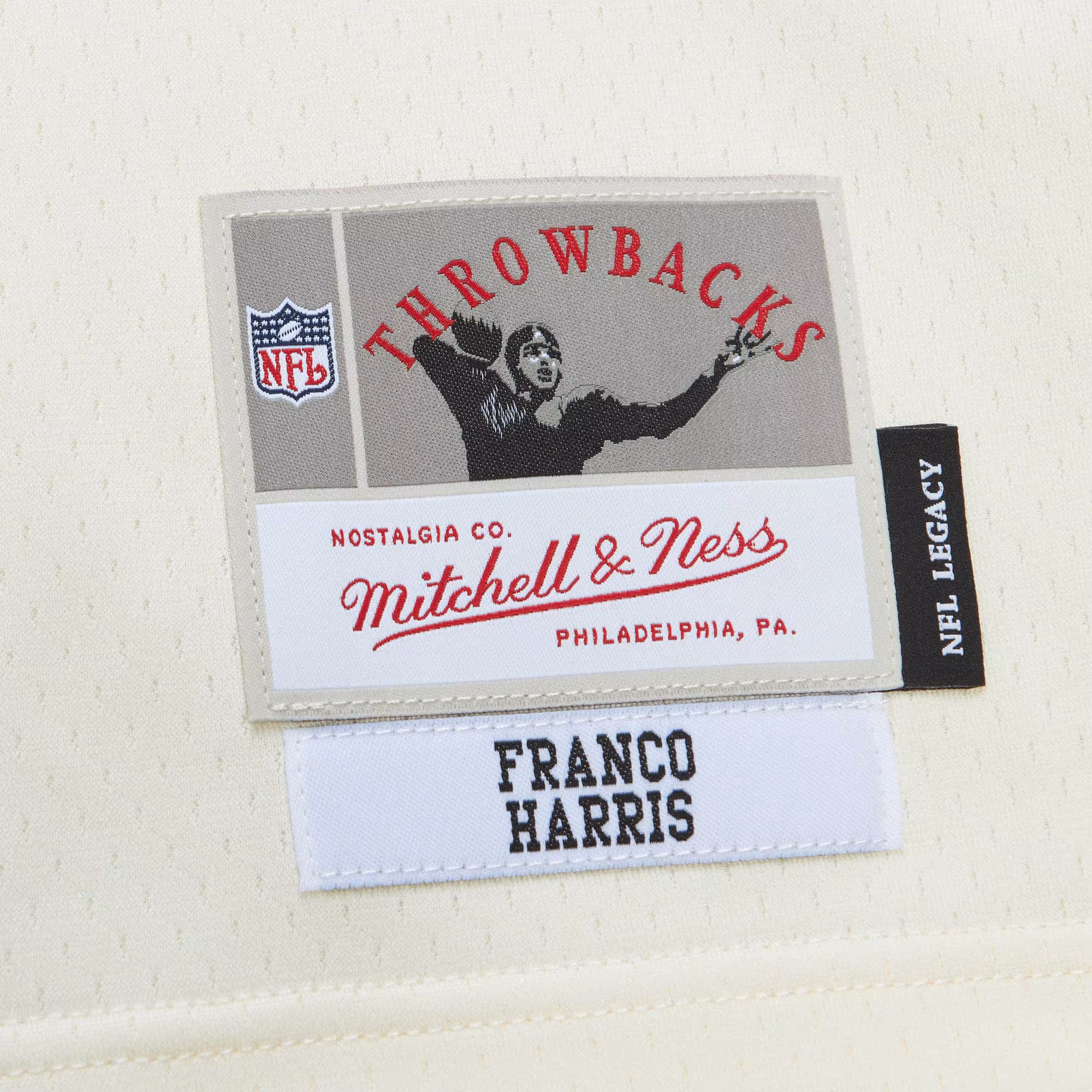 Franco Harris Pittsburgh Steelers Chainstitch Legacy Jersey - Cream