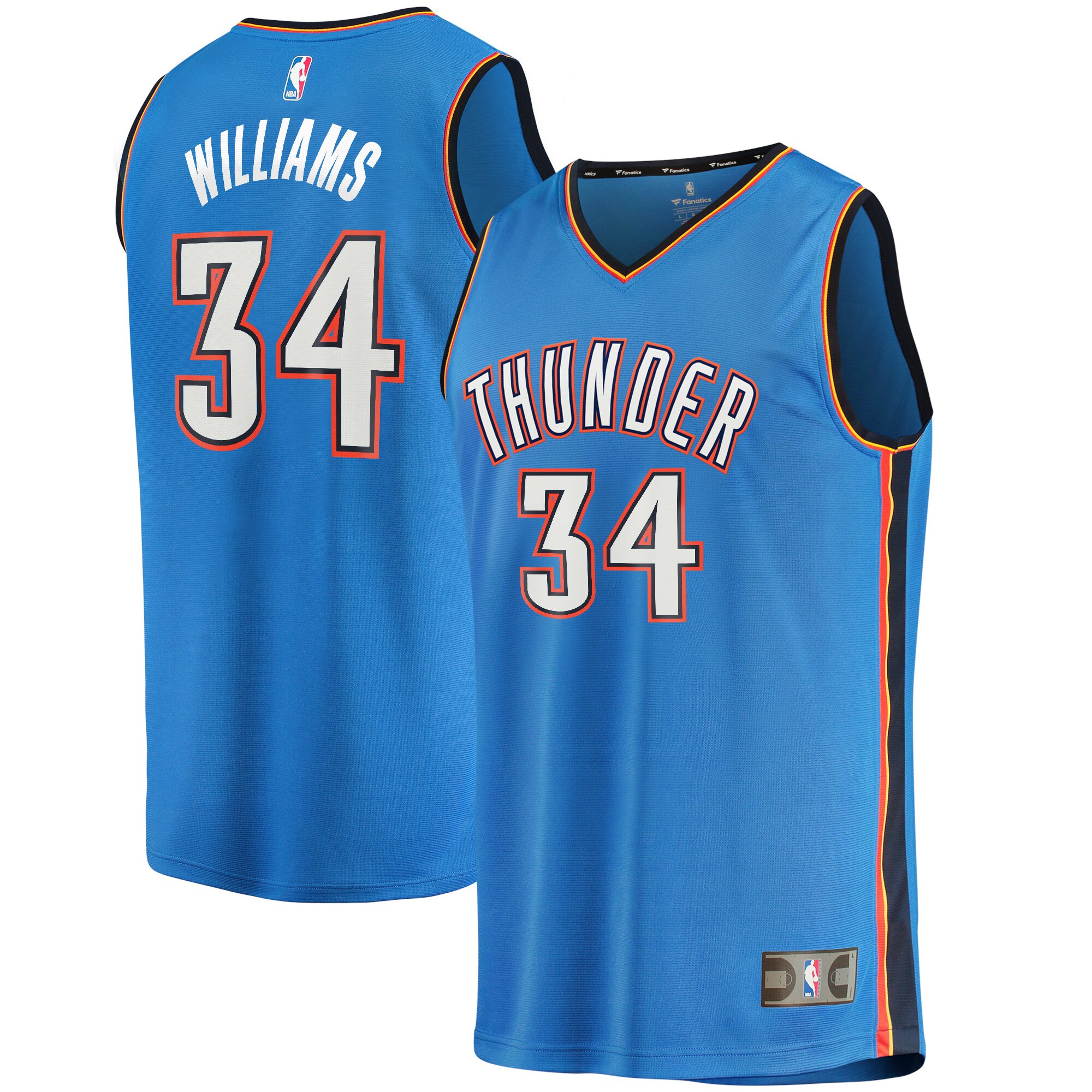 Kenrich Williams Oklahoma City Thunder  2021/22 Fast Break Replica Jersey - Icon Edition - Blue