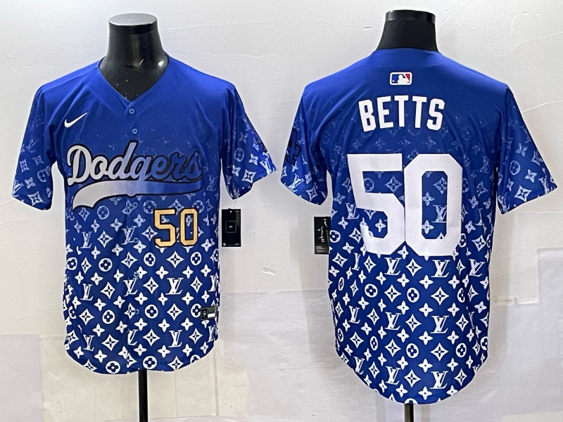 Men's #50 Mookie Betts Los Angeles Dodgers 2025 Custom Cool Jersey